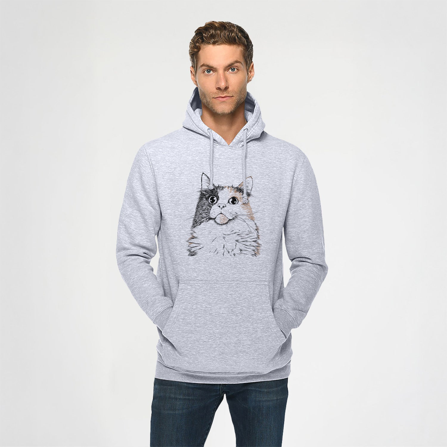Greta the Calico Cat- Heavyweight Fleece Hoodie