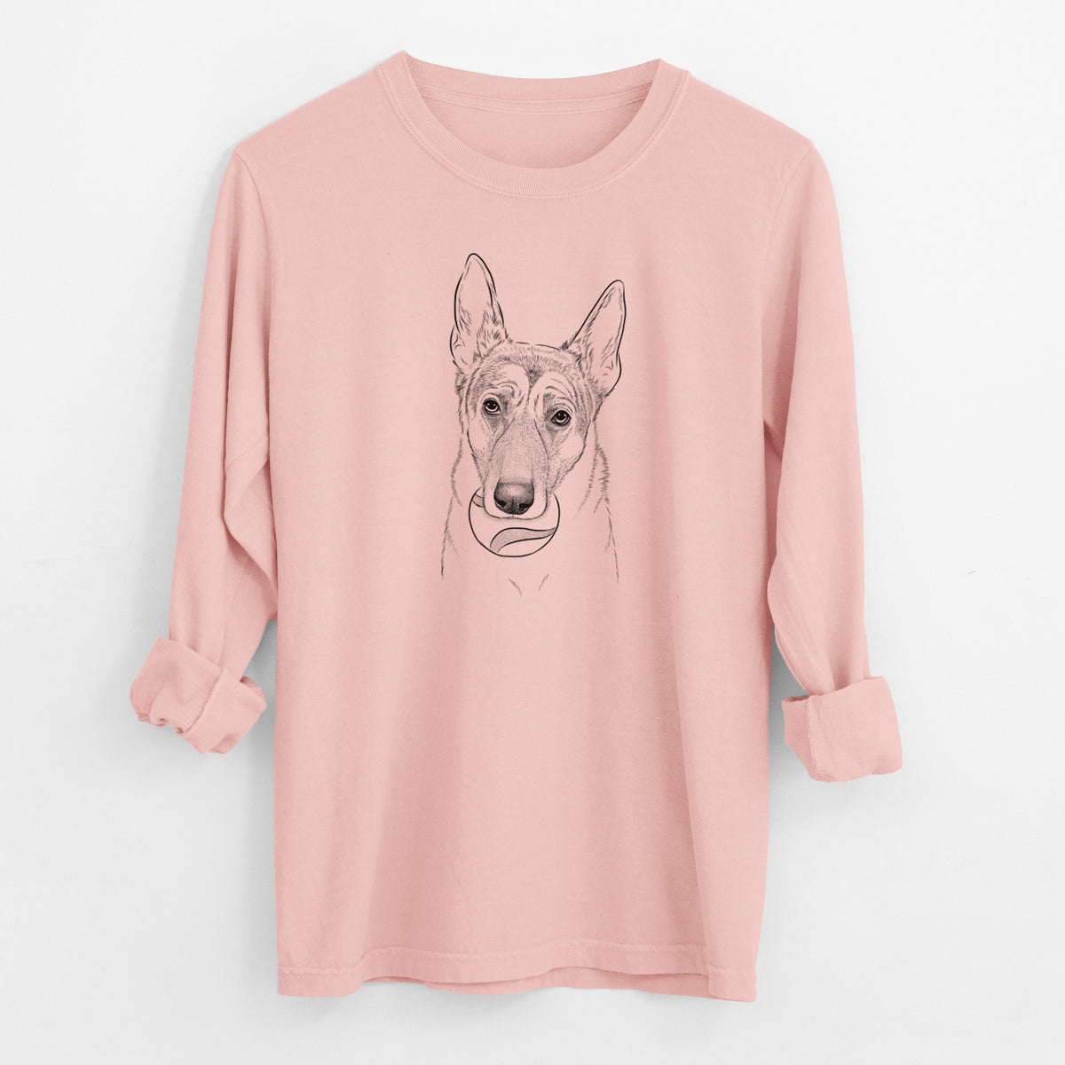 Bare Greta the German Shepherd - Men's Heavyweight 100% Cotton Long Sleeve