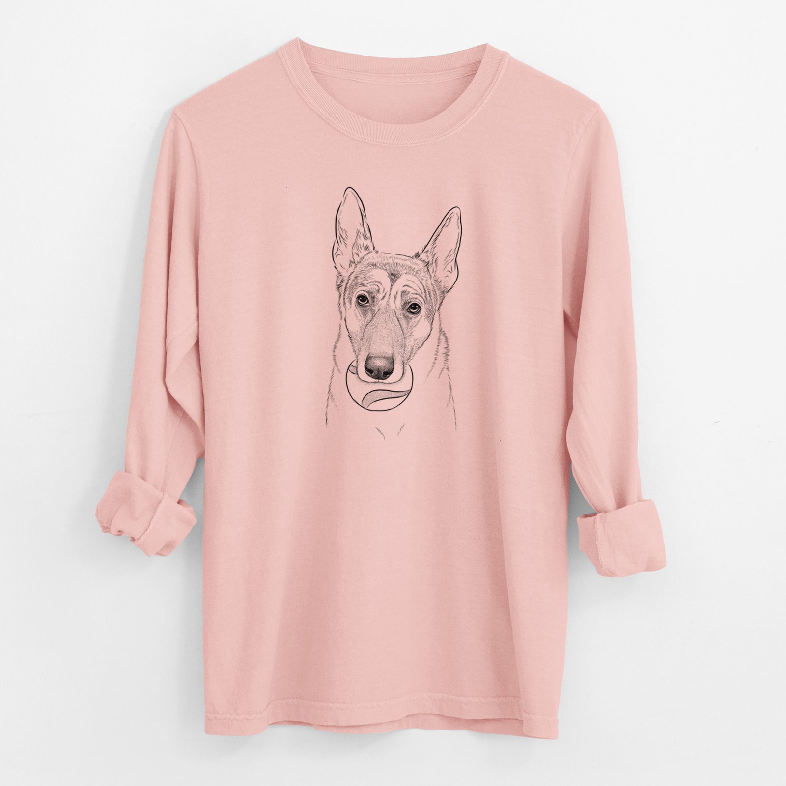 Bare Greta the German Shepherd - Men's Heavyweight 100% Cotton Long Sleeve