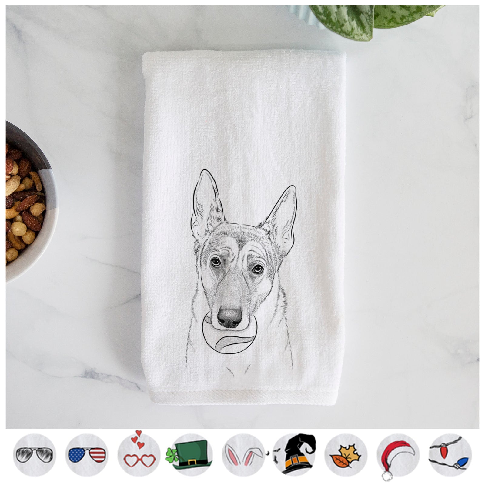 Greta the German Shepherd Premium Hand Towel