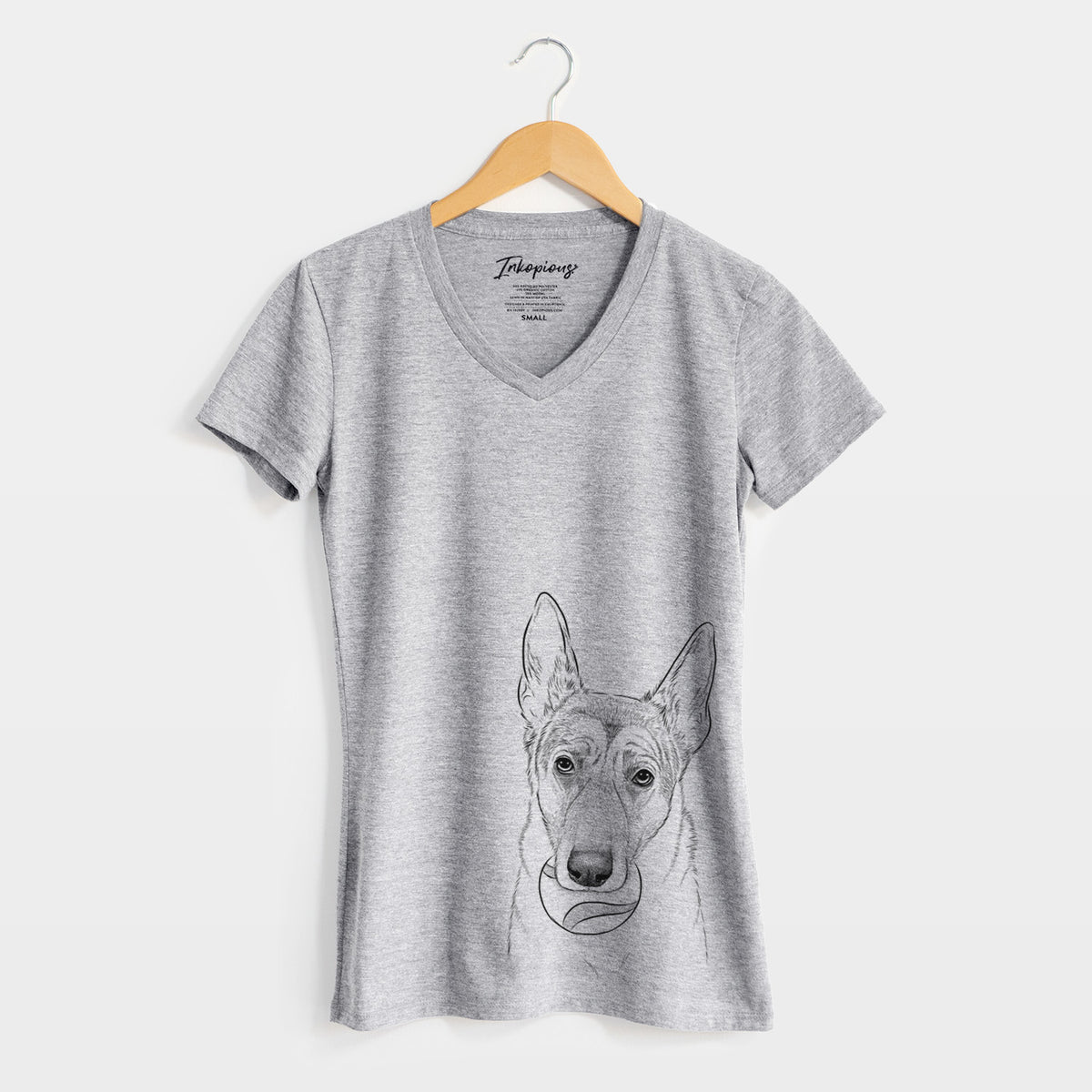 Bare Greta the German Shepherd - Women's V-neck Shirt