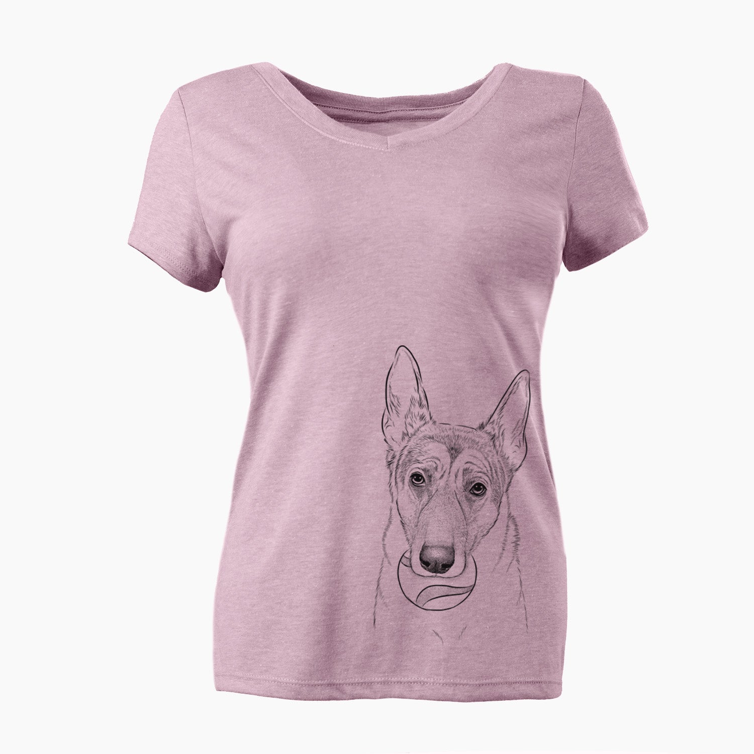 Bare Greta the German Shepherd - Women's V-neck Shirt