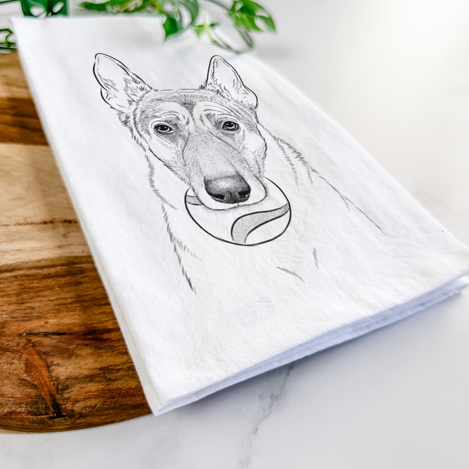 Greta the German Shepherd Tea Towel