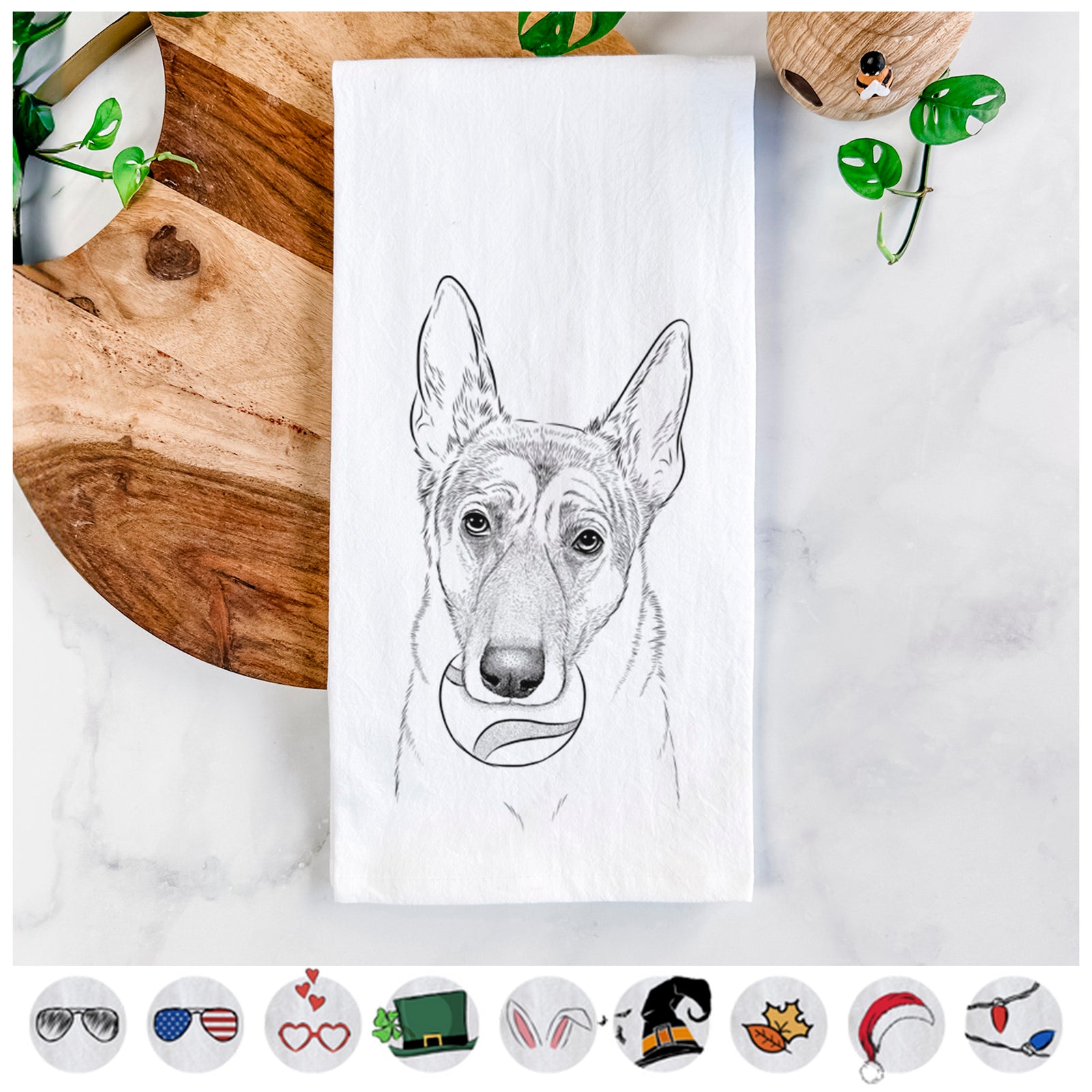 Greta the German Shepherd Tea Towel