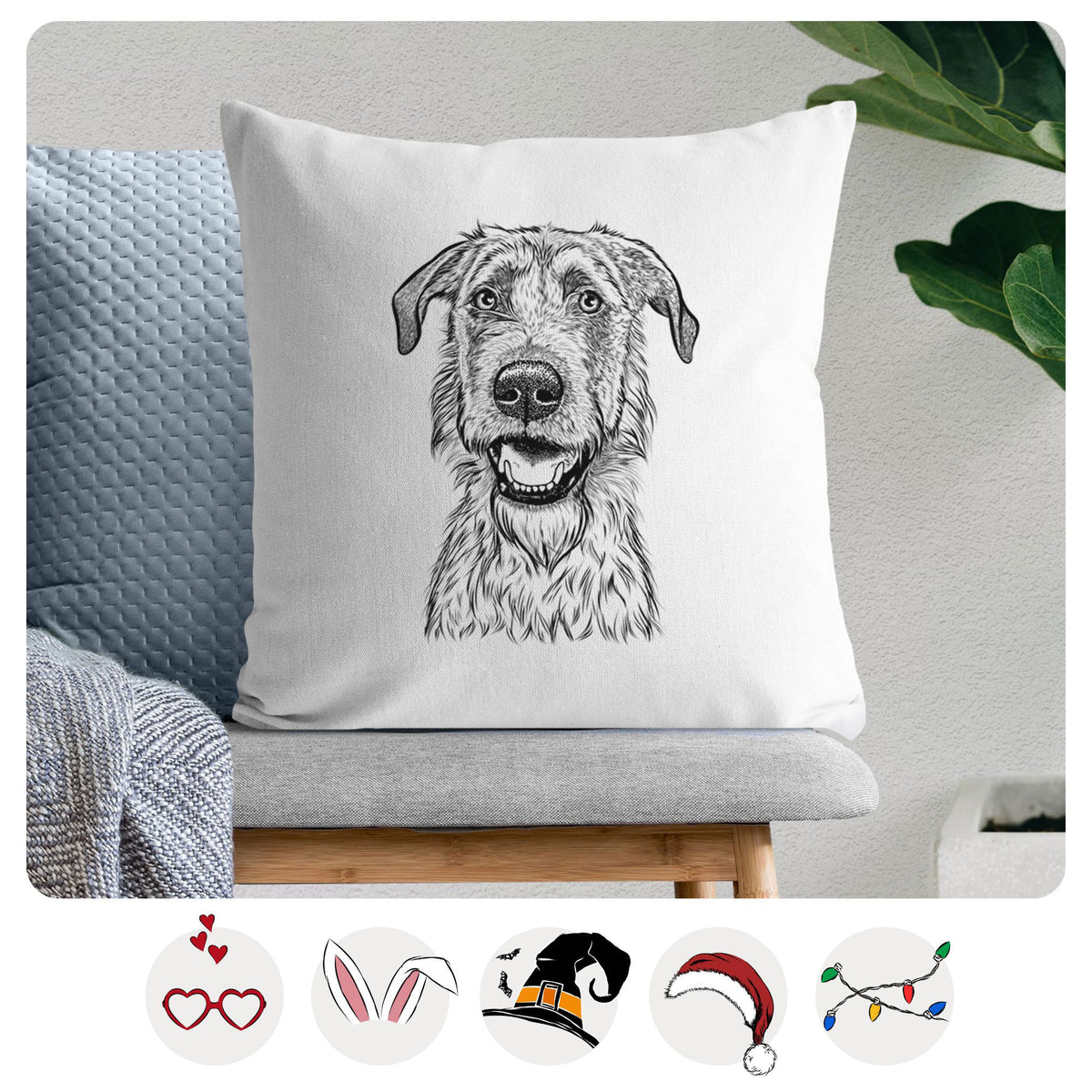 Griffin the Irish Wolfhound - Throw Pillow Cover