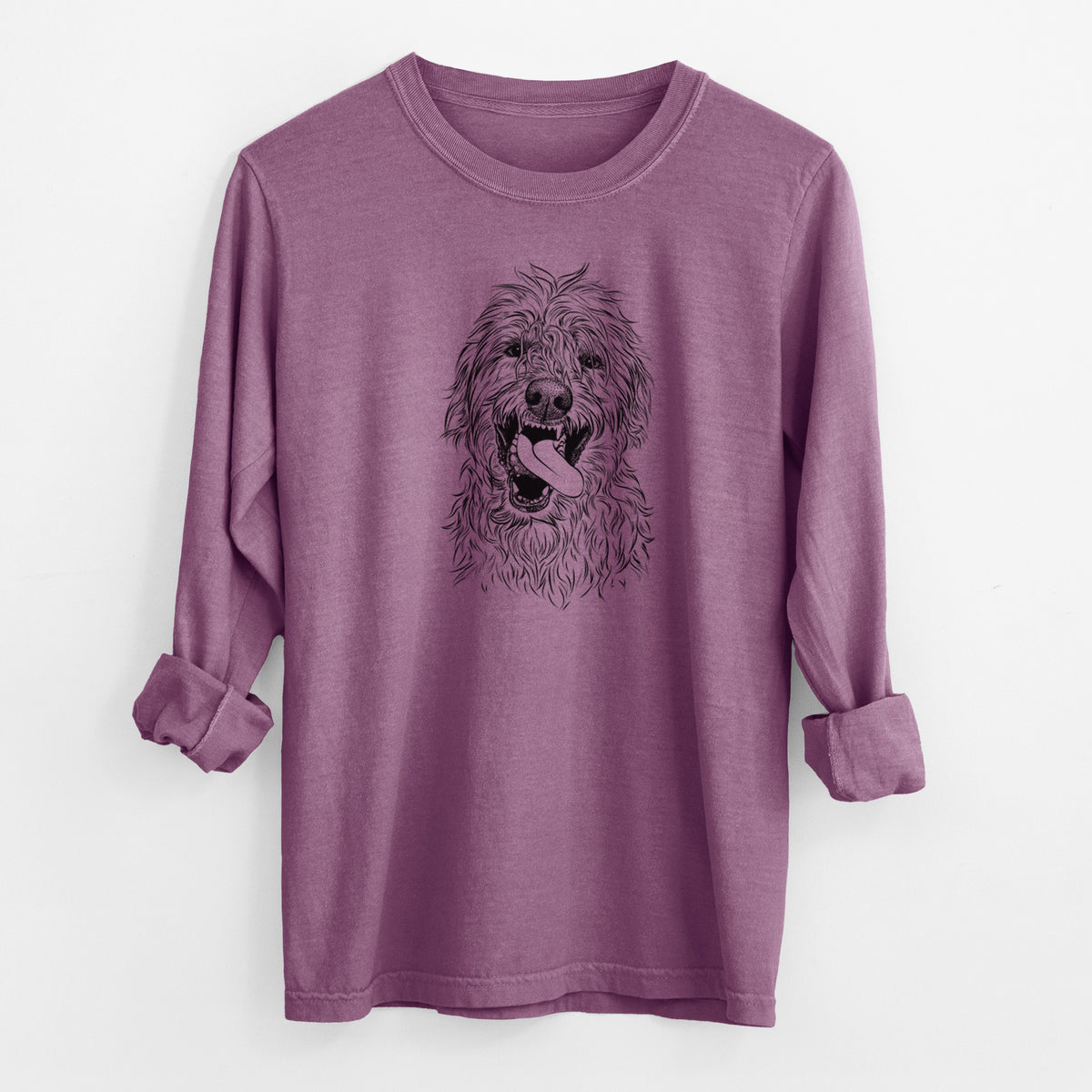 Bare Groot the Irish Wolfhound - Men's Heavyweight 100% Cotton Long Sleeve