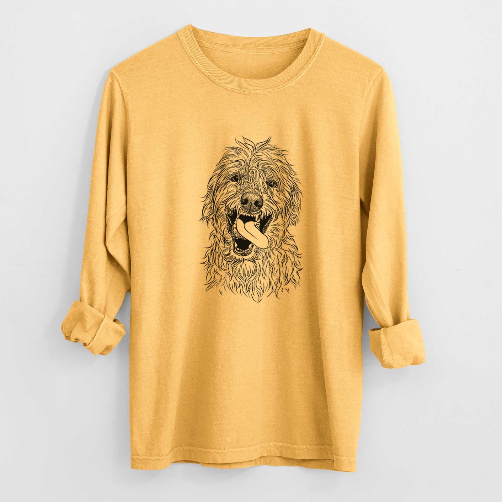 Bare Groot the Irish Wolfhound - Men's Heavyweight 100% Cotton Long Sleeve