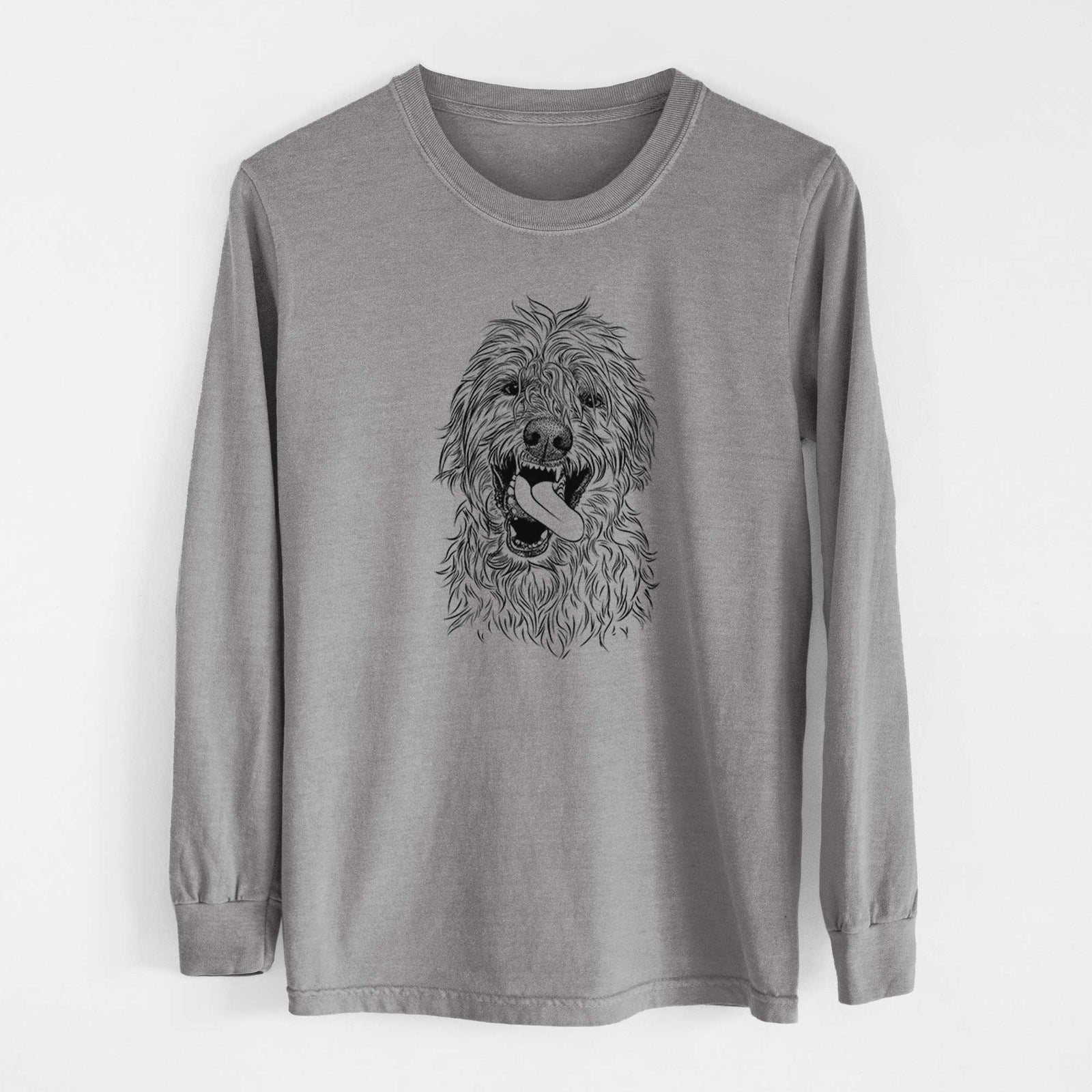Bare Groot the Irish Wolfhound - Men's Heavyweight 100% Cotton Long Sleeve