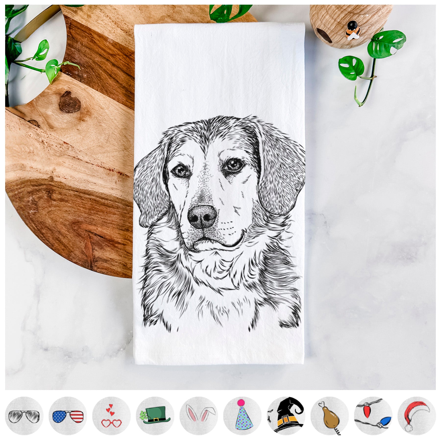 Gunner the Beagle Mix Tea Towel