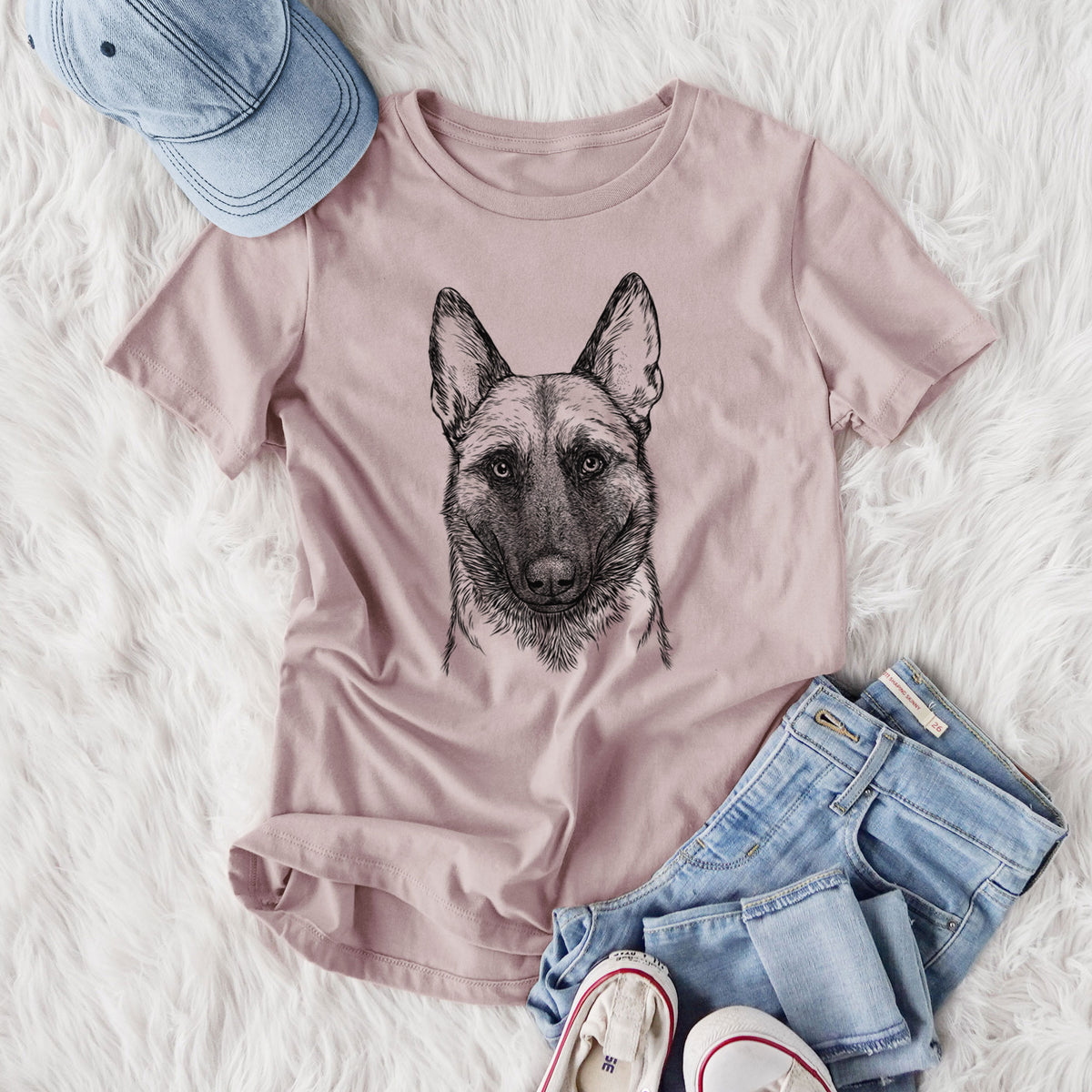 Bare Gunther the Belgian Malinois - Women's Lightweight Relaxed Fit 100% Cotton Crewneck