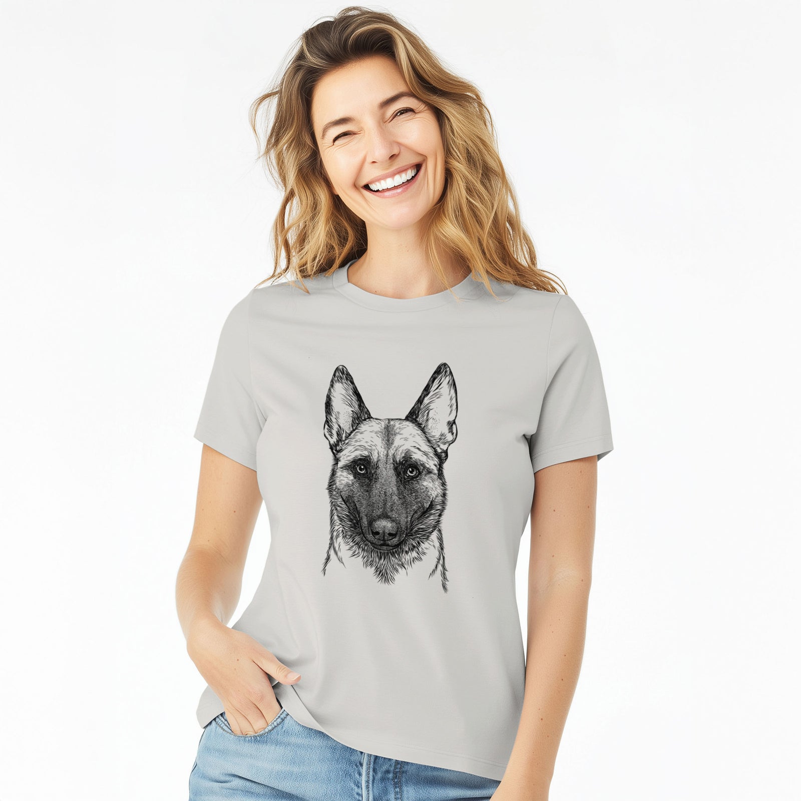 Bare Gunther the Belgian Malinois - Women's Lightweight Relaxed Fit 100% Cotton Crewneck