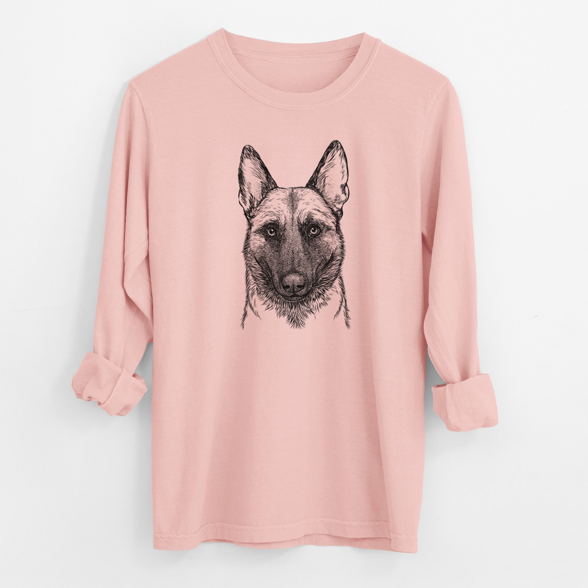 Bare Gunther the Belgian Malinois - Men's Heavyweight 100% Cotton Long Sleeve