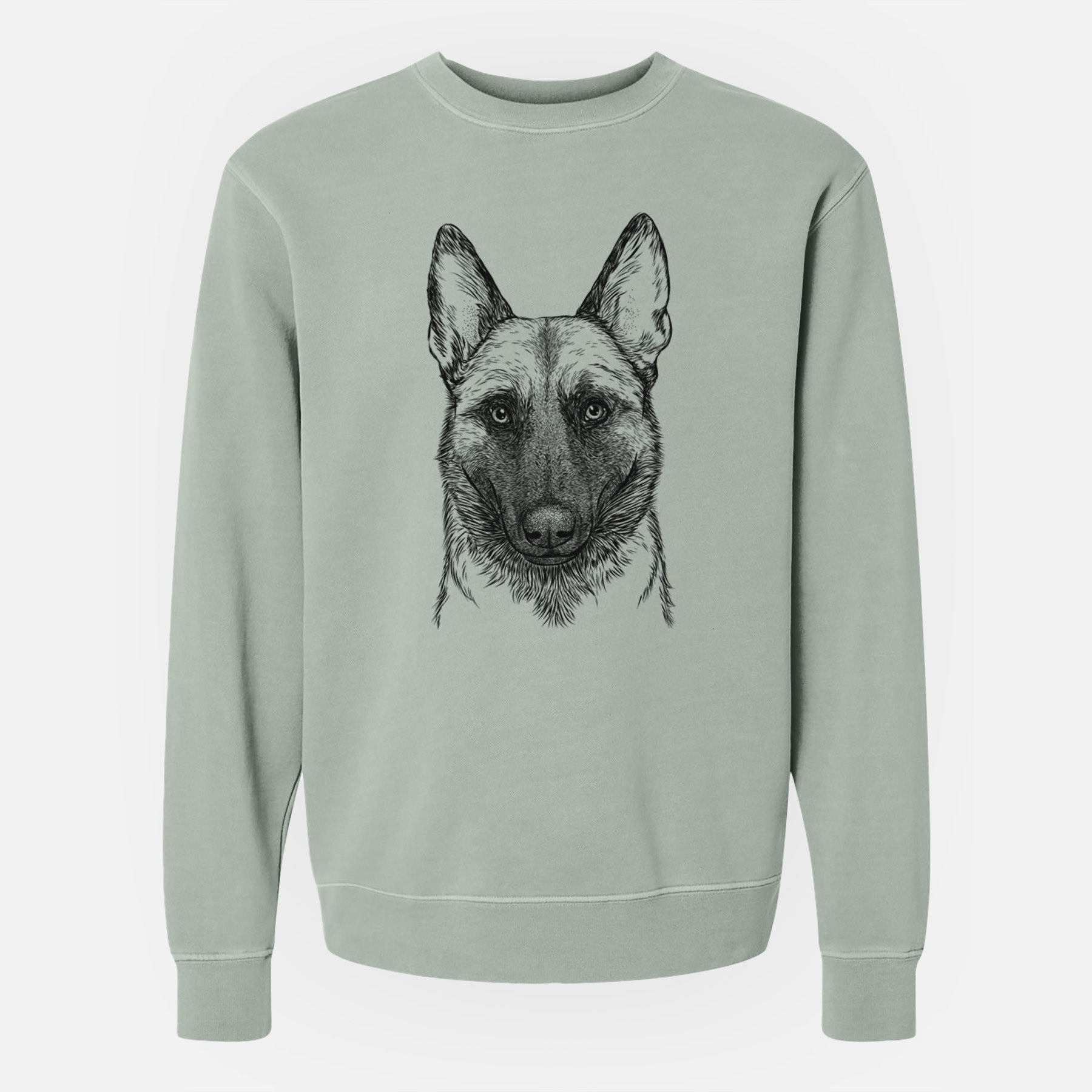 Bare Gunther the Belgian Malinois - Unisex Pigment Dyed Crew Sweatshirt