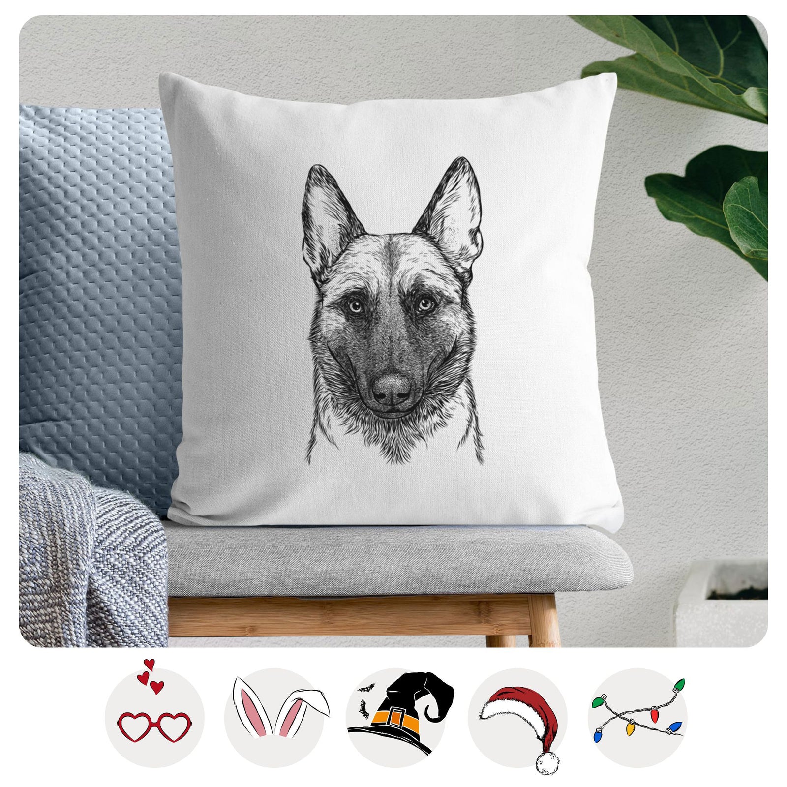 Gunther the Belgian Malinois - Throw Pillow Cover