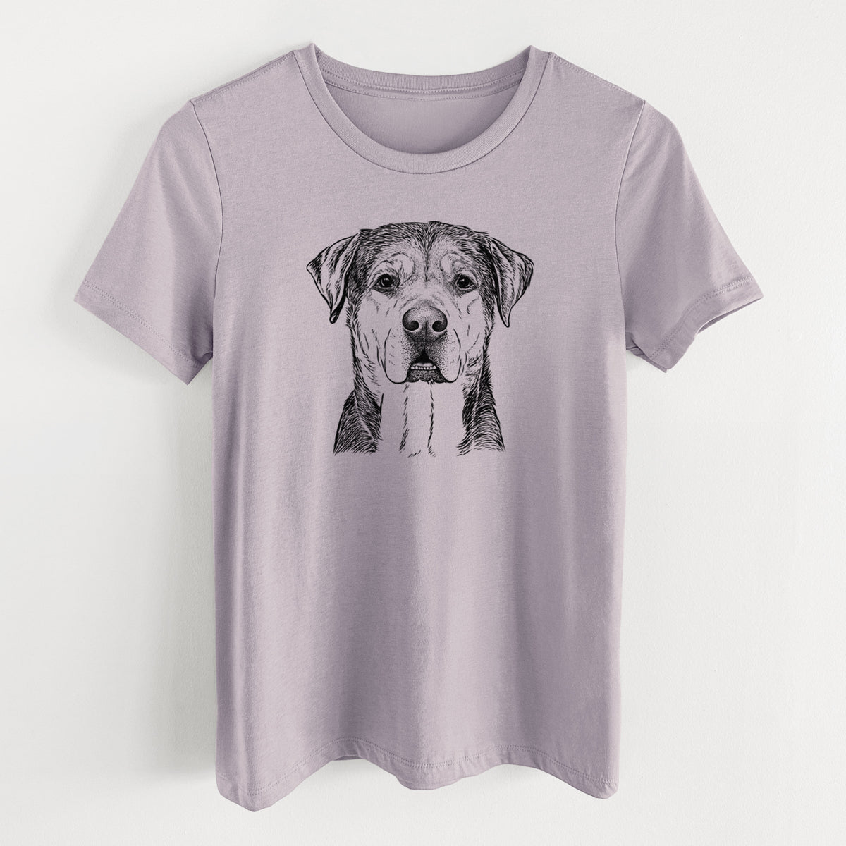 Bare Gus the Rottweiler Mix - Women&#39;s Lightweight Relaxed Fit 100% Cotton Crewneck