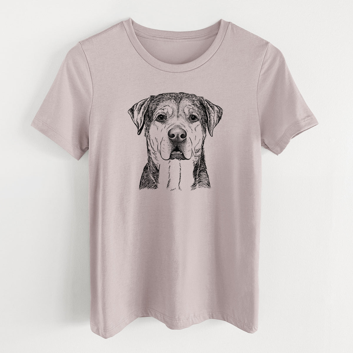 Bare Gus the Rottweiler Mix - Women's Lightweight Relaxed Fit 100% Cotton Crewneck