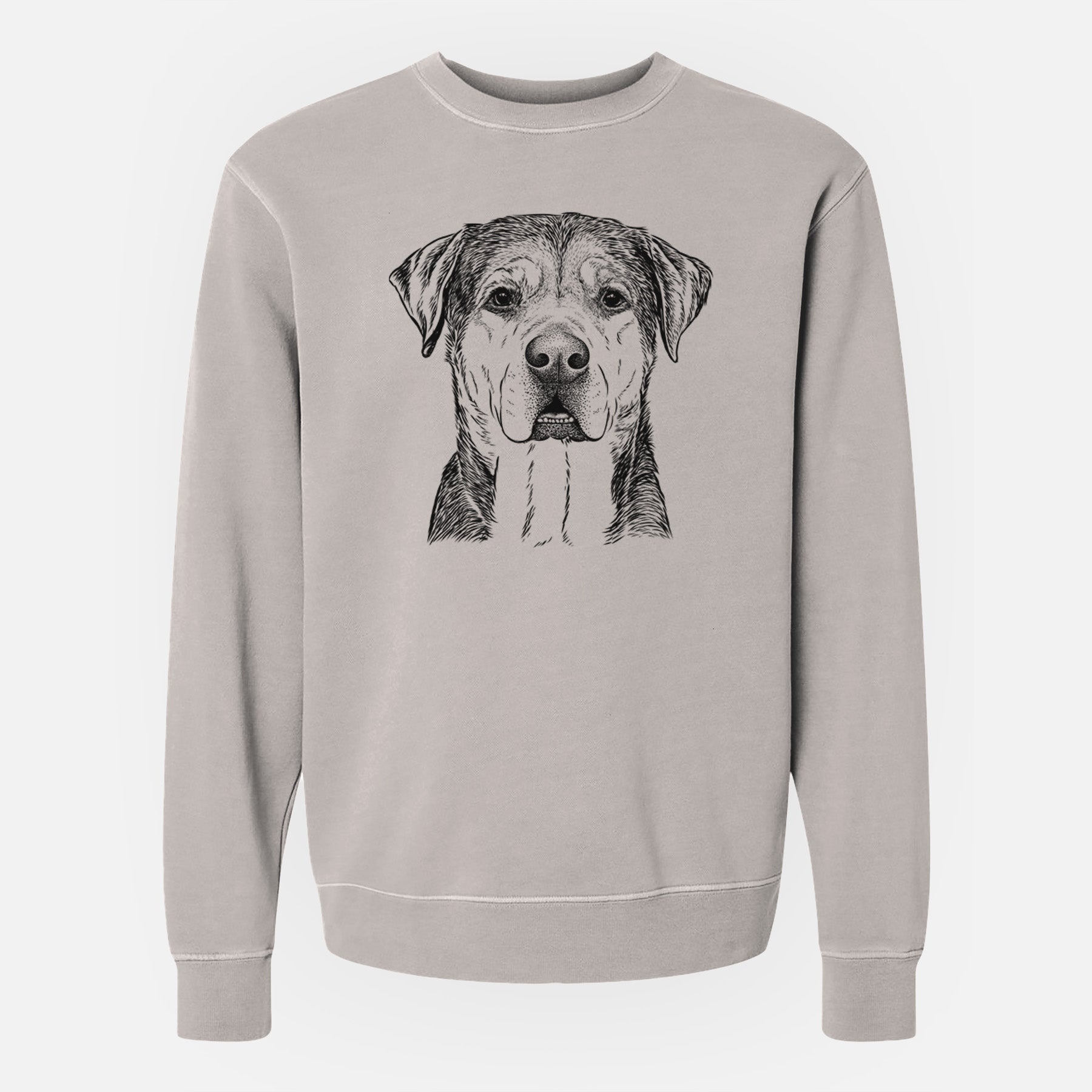 Bare Gus the Rottweiler Mix - Unisex Pigment Dyed Crew Sweatshirt