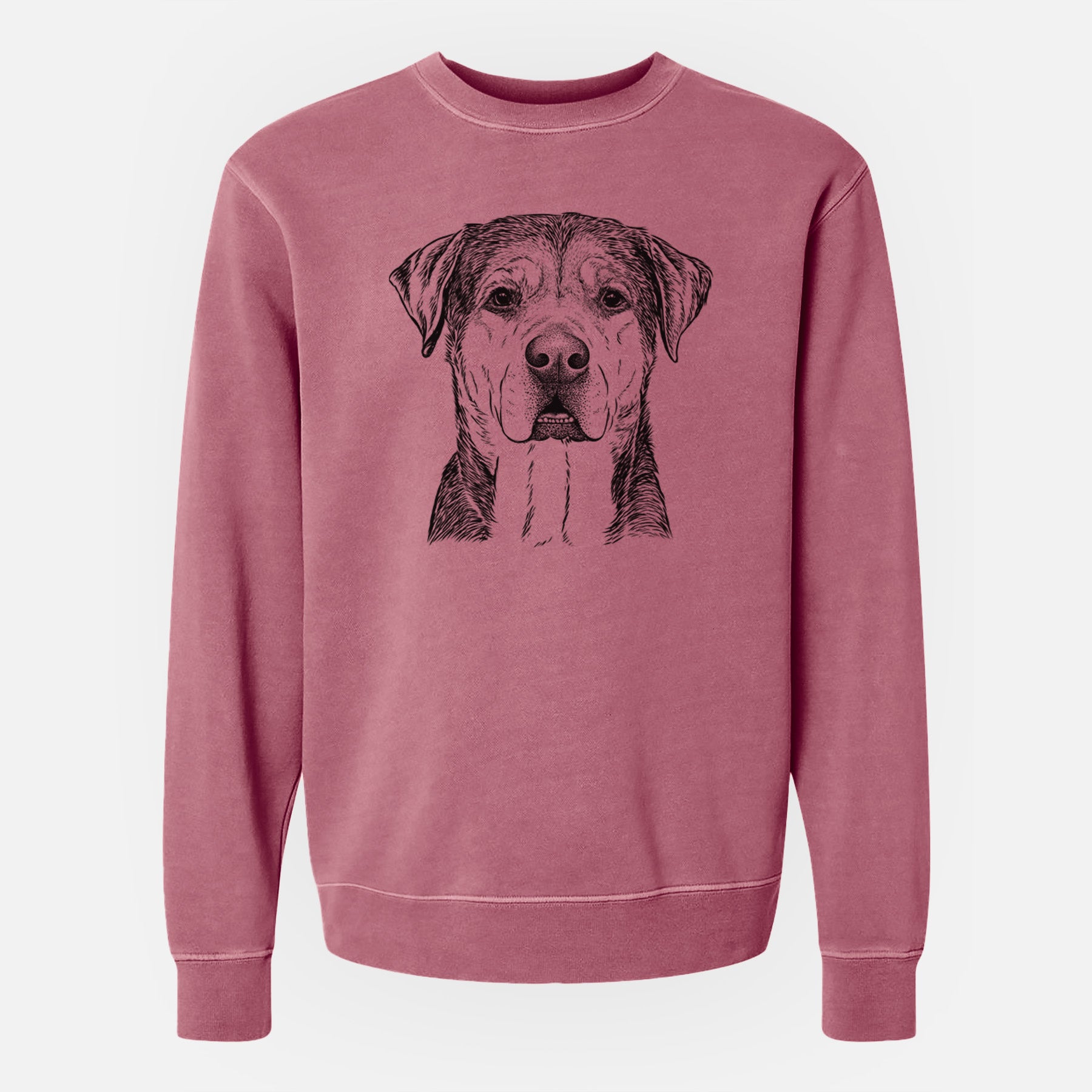 Bare Gus the Rottweiler Mix - Unisex Pigment Dyed Crew Sweatshirt