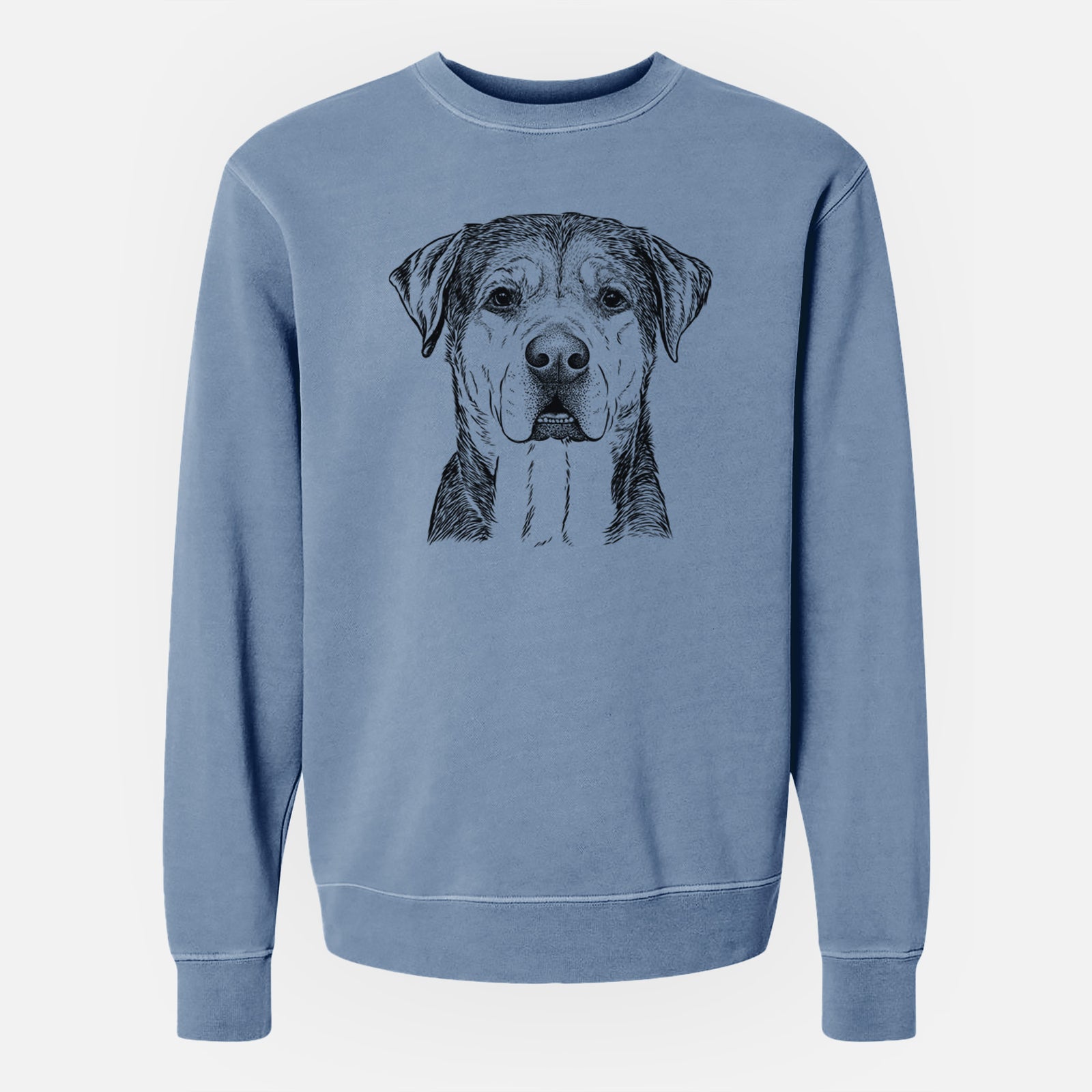 Bare Gus the Rottweiler Mix - Unisex Pigment Dyed Crew Sweatshirt