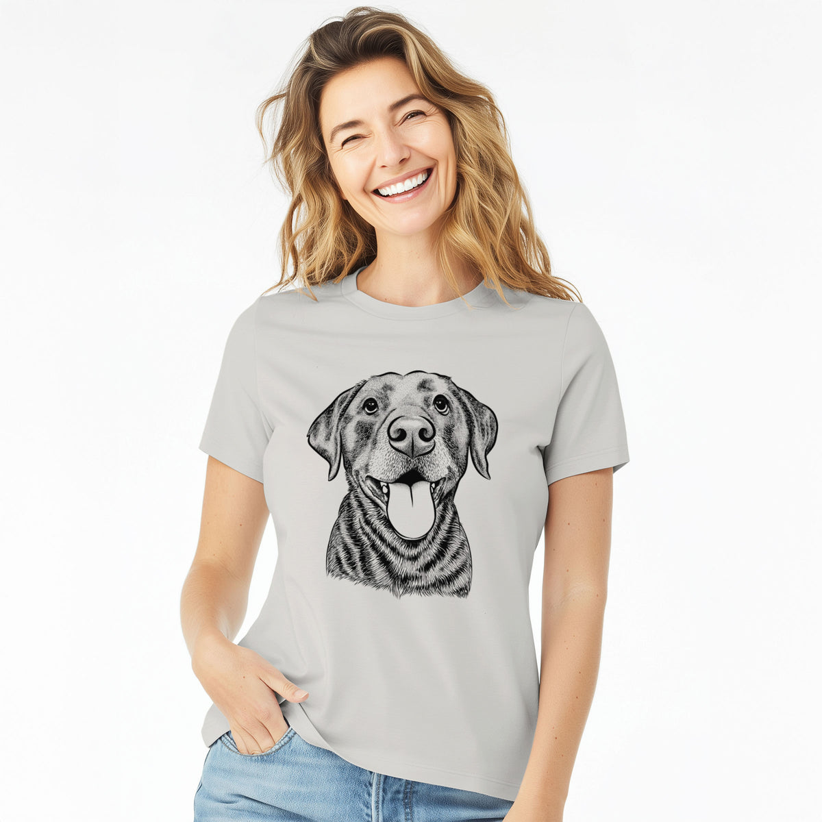 Bare Gwen the Labrador Retriever - Women's Lightweight Relaxed Fit 100% Cotton Crewneck