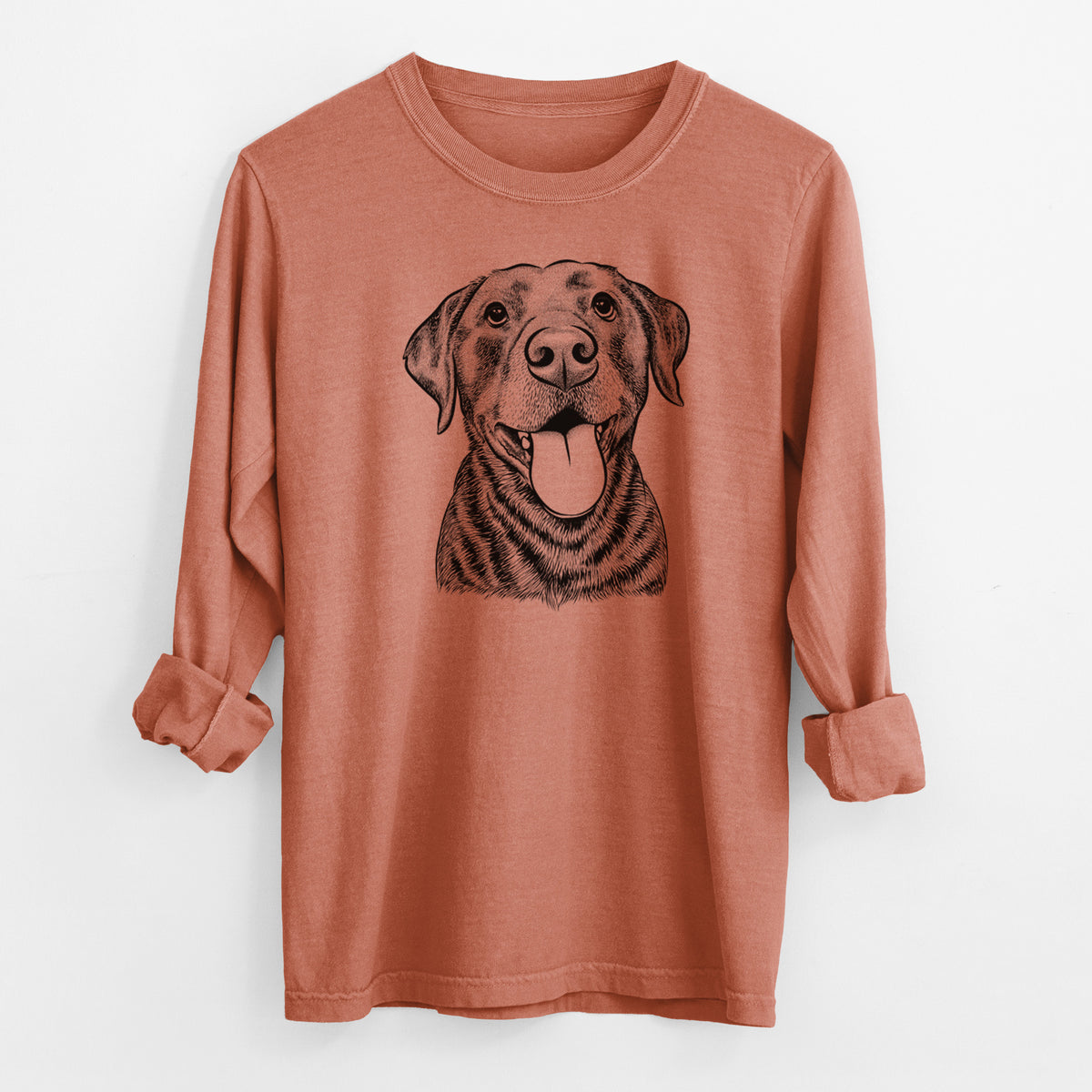Bare Gwen the Labrador Retriever - Men's Heavyweight 100% Cotton Long Sleeve