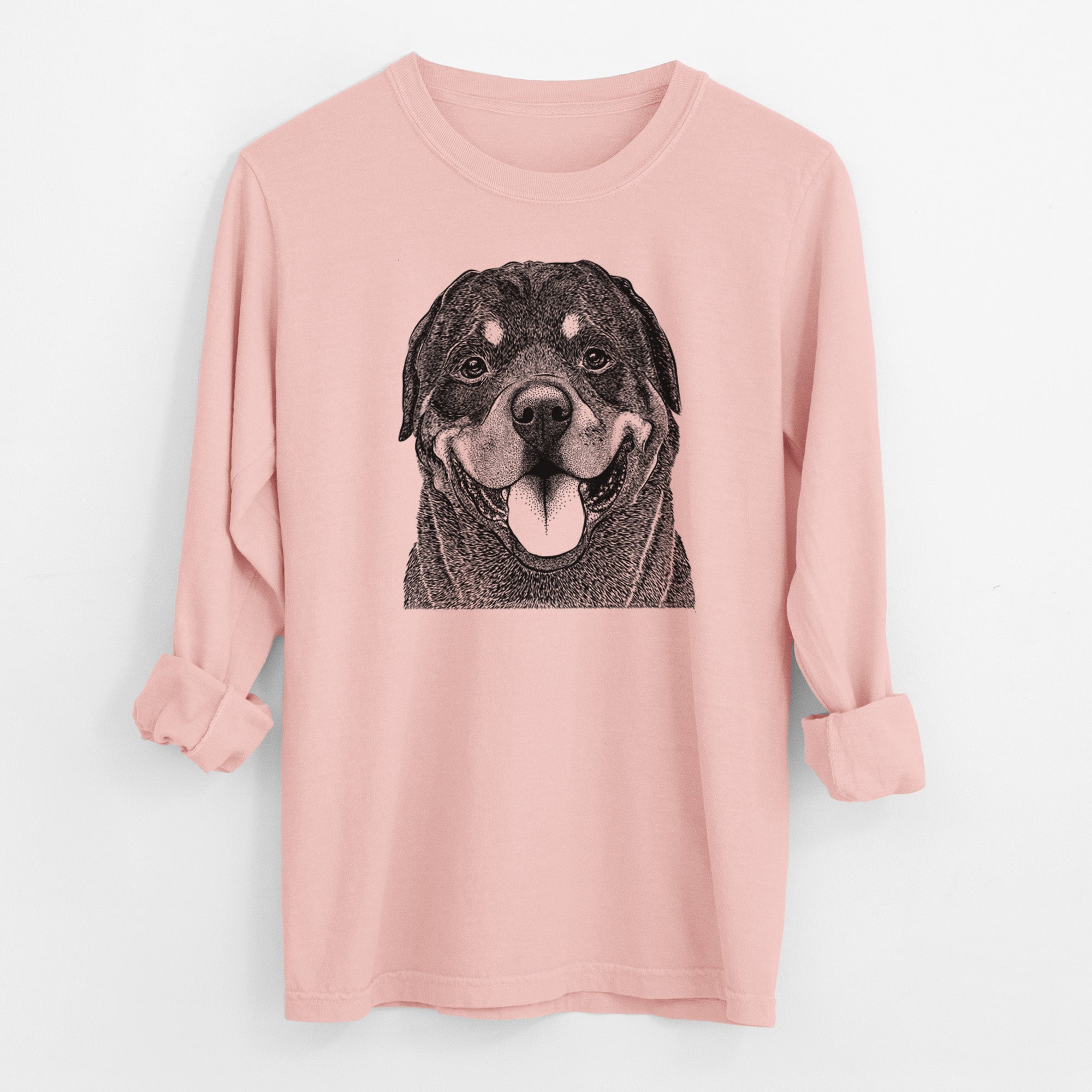 Bare Hagan the Rottweiler - Men's Heavyweight 100% Cotton Long Sleeve