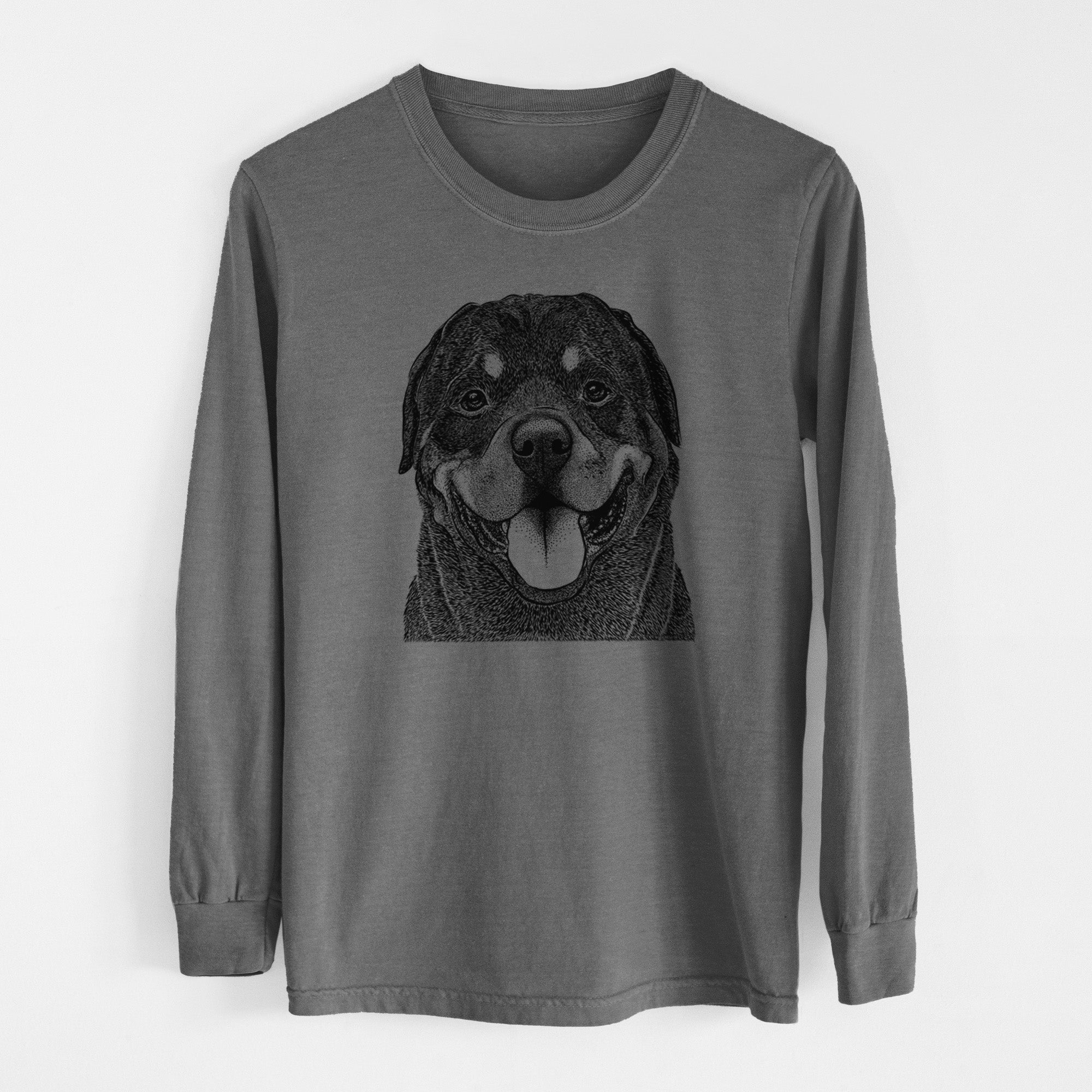 Bare Hagan the Rottweiler - Men's Heavyweight 100% Cotton Long Sleeve