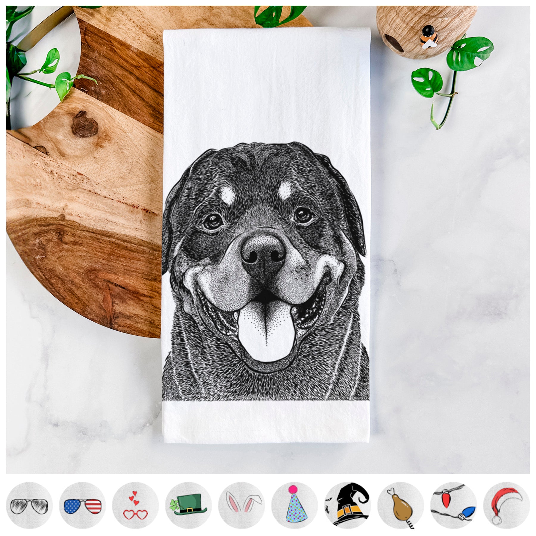 Hagan the Rottweiler Tea Towel