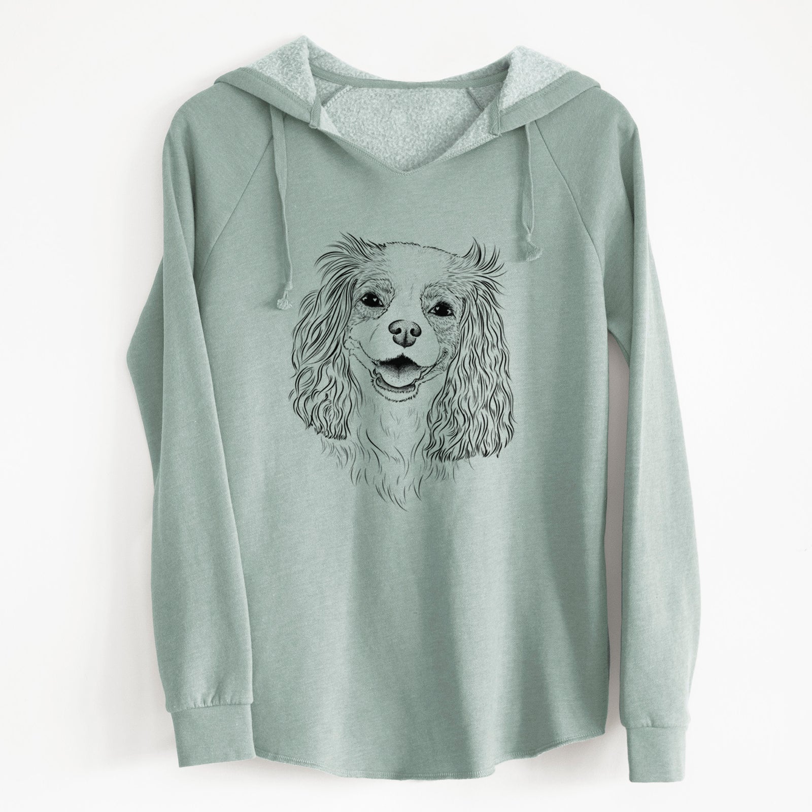 Bare Halley Comet the Cavalier King Charles Spaniel - Cali Wave Hooded Sweatshirt