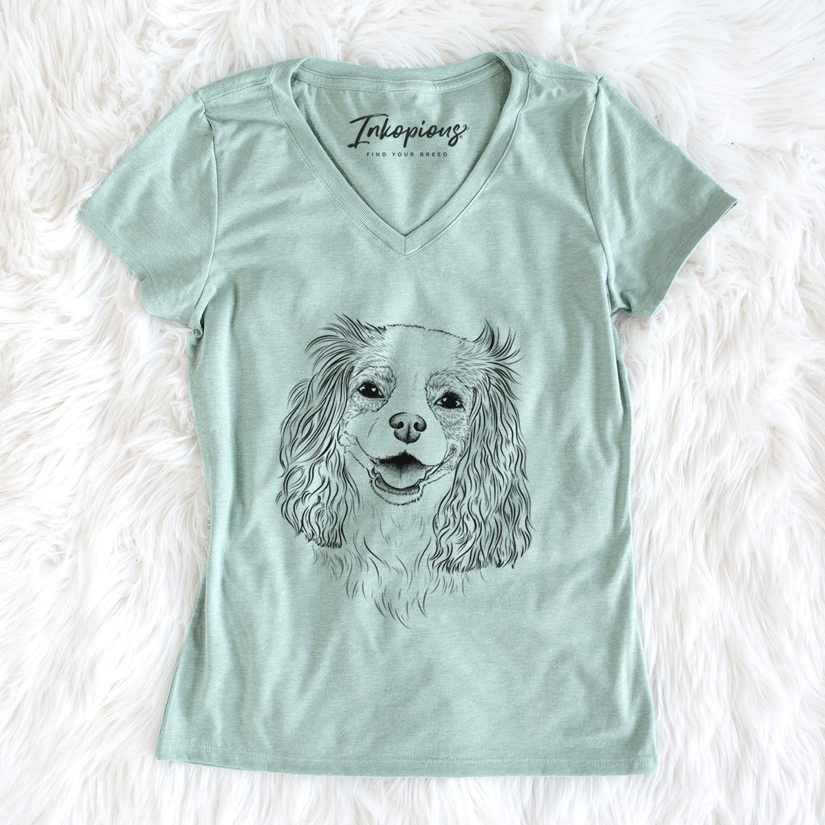 Bare Halley Comet the Cavalier King Charles Spaniel - Women&#39;s V-neck Shirt