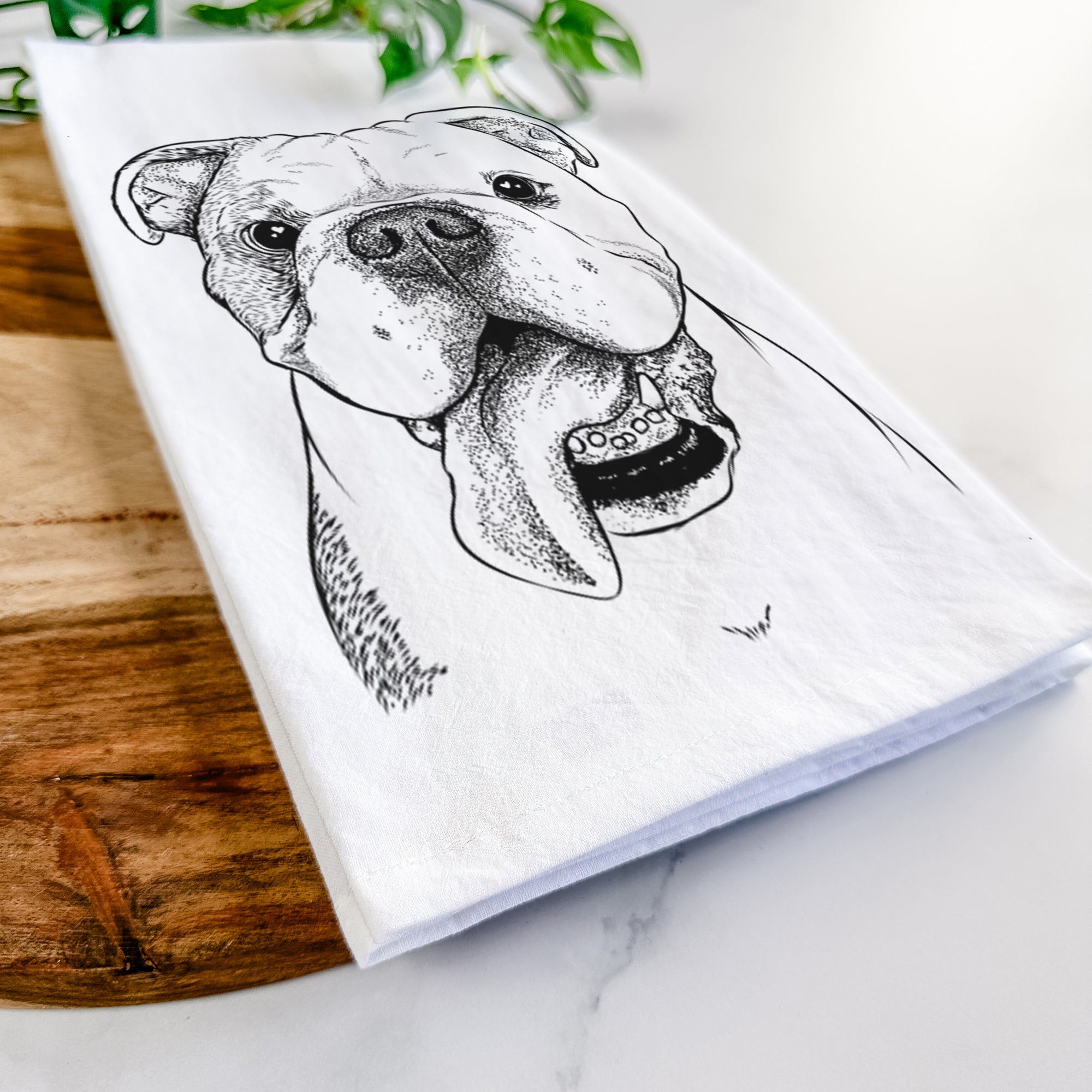 Hank the English Bulldog Tea Towel