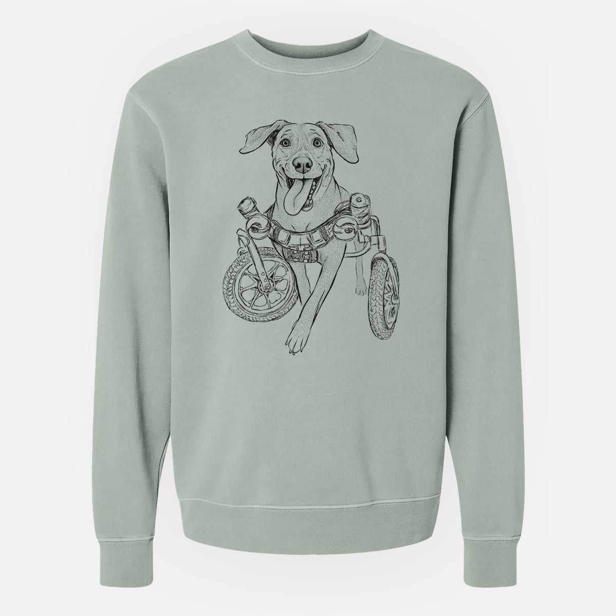 Bare Hannah the Pitbull Mix - Unisex Pigment Dyed Crew Sweatshirt