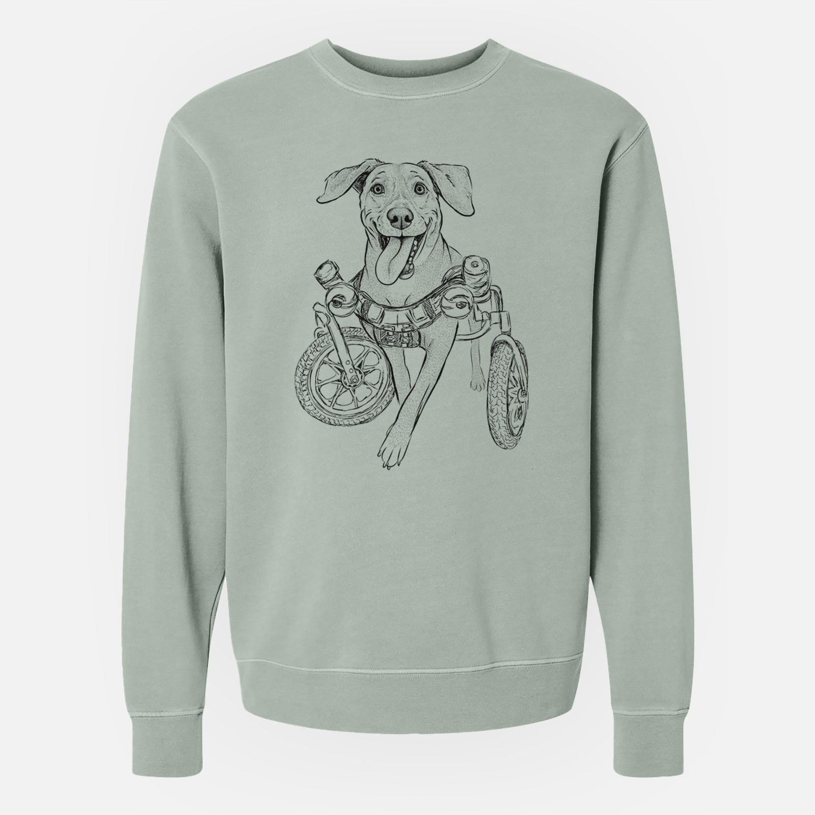 Bare Hannah the Pitbull Mix - Unisex Pigment Dyed Crew Sweatshirt