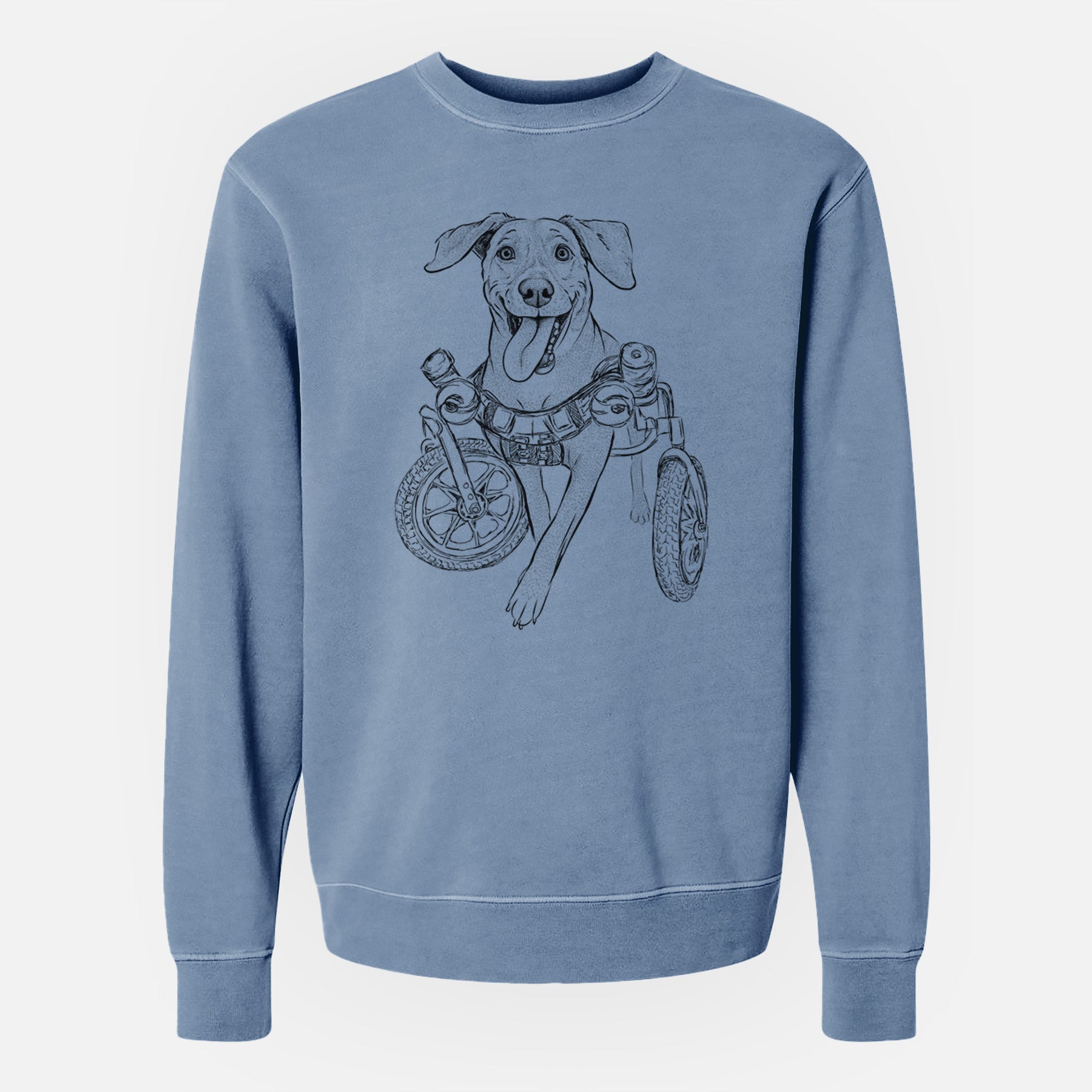 Bare Hannah the Pitbull Mix - Unisex Pigment Dyed Crew Sweatshirt