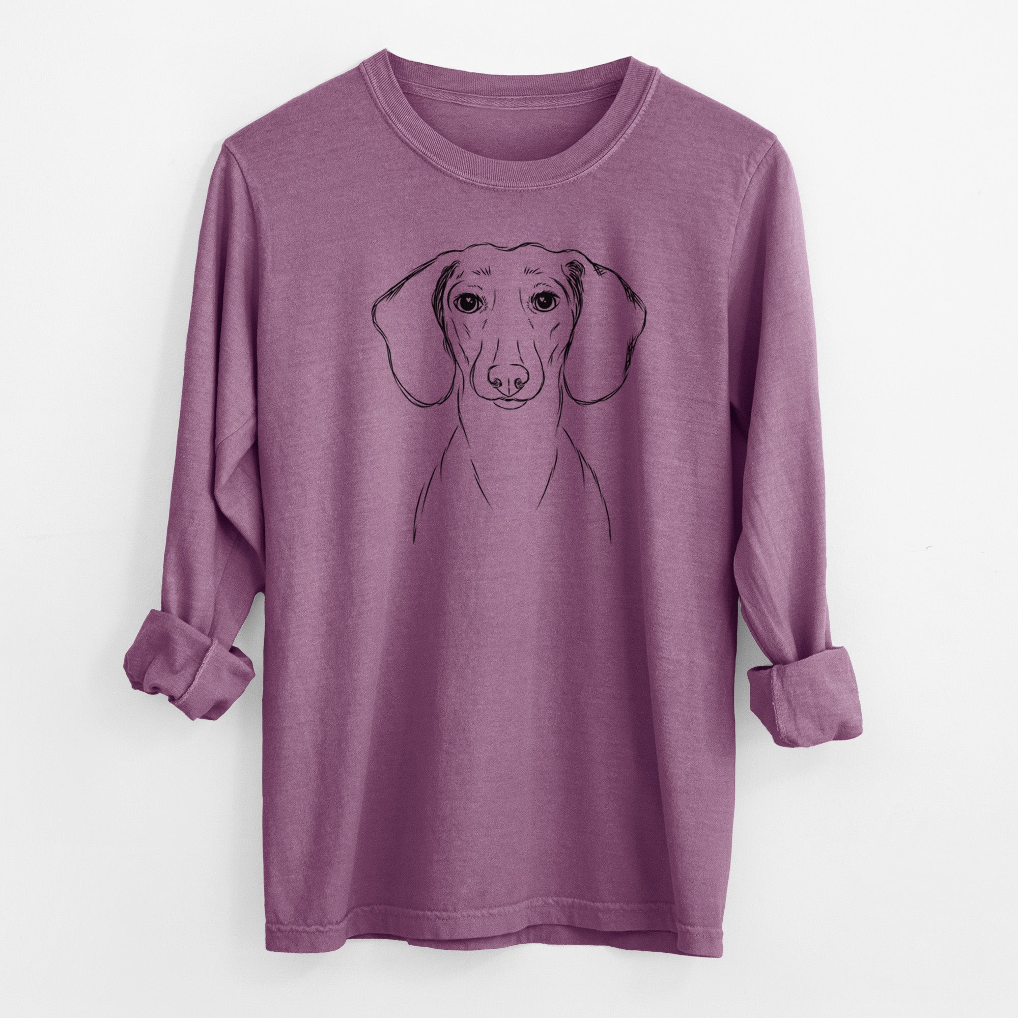 Bare Hans the Dachshund - Men's Heavyweight 100% Cotton Long Sleeve