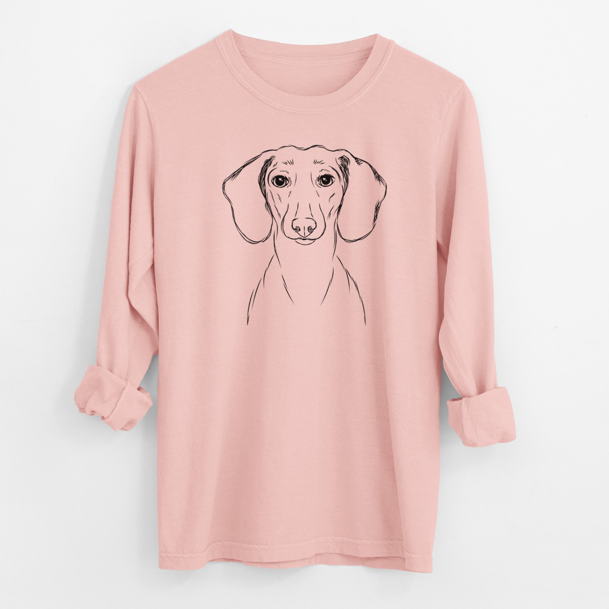 Bare Hans the Dachshund - Men's Heavyweight 100% Cotton Long Sleeve