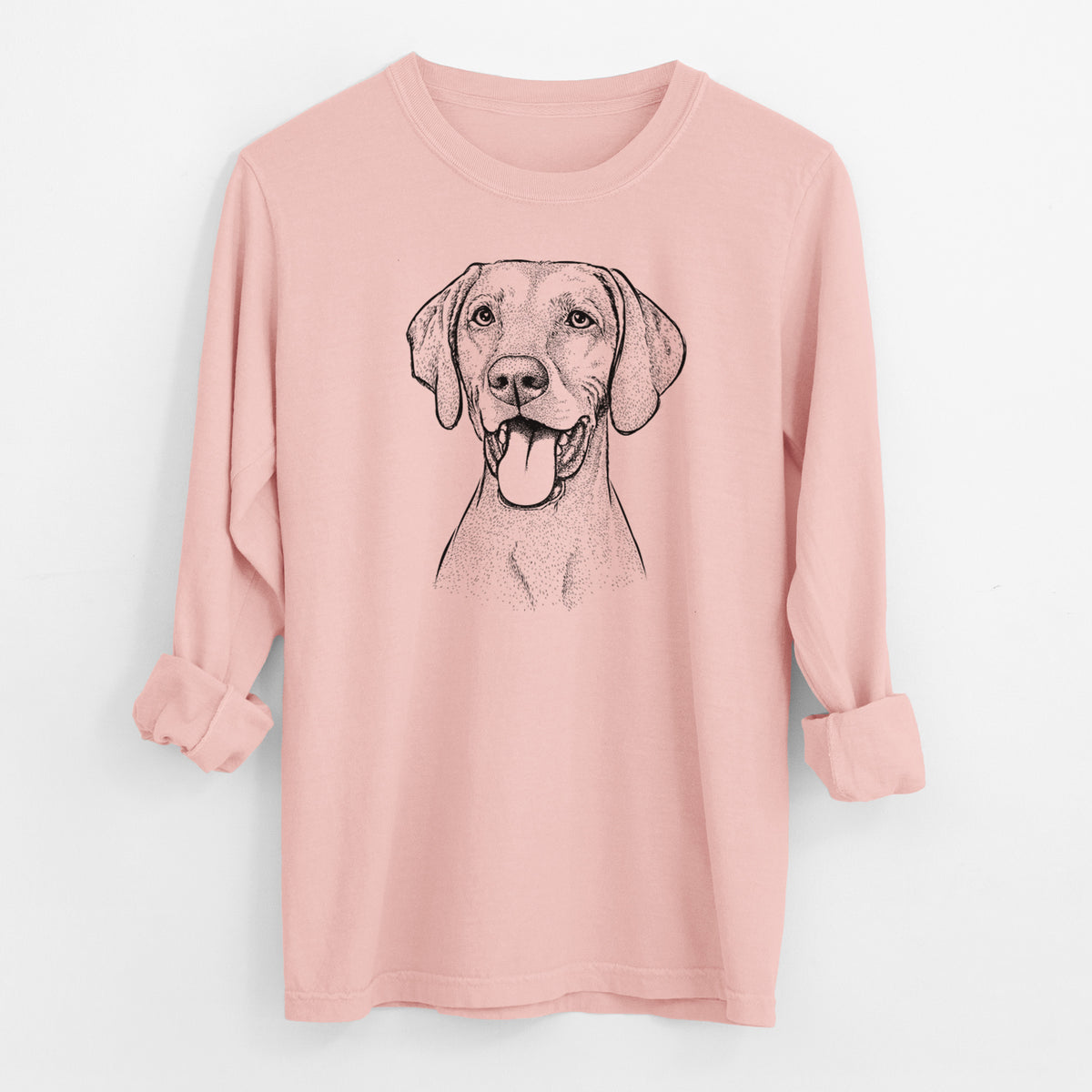 Bare Harper the Vizsla - Men's Heavyweight 100% Cotton Long Sleeve
