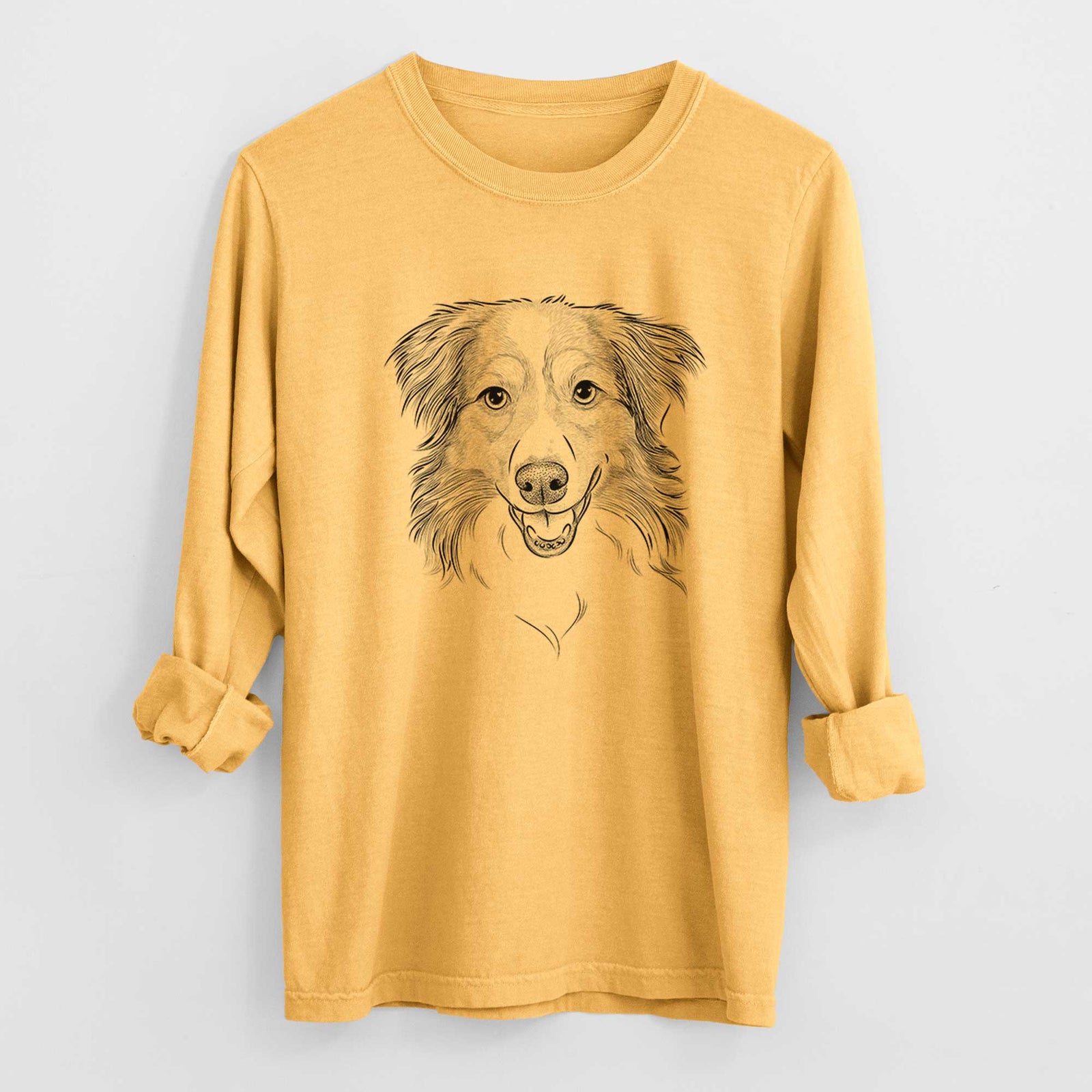 Bare Hattie the Australian Shepherd - Men's Heavyweight 100% Cotton Long Sleeve