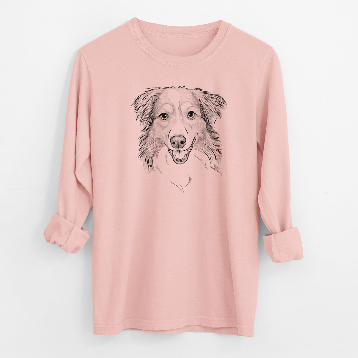 Bare Hattie the Australian Shepherd - Men's Heavyweight 100% Cotton Long Sleeve