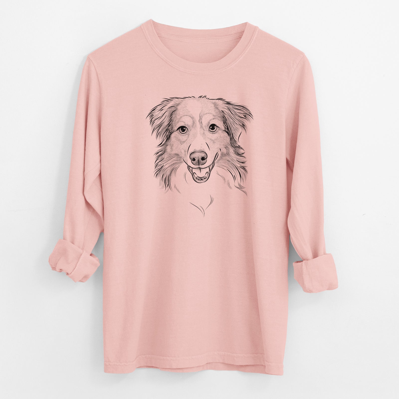 Bare Hattie the Australian Shepherd - Men's Heavyweight 100% Cotton Long Sleeve