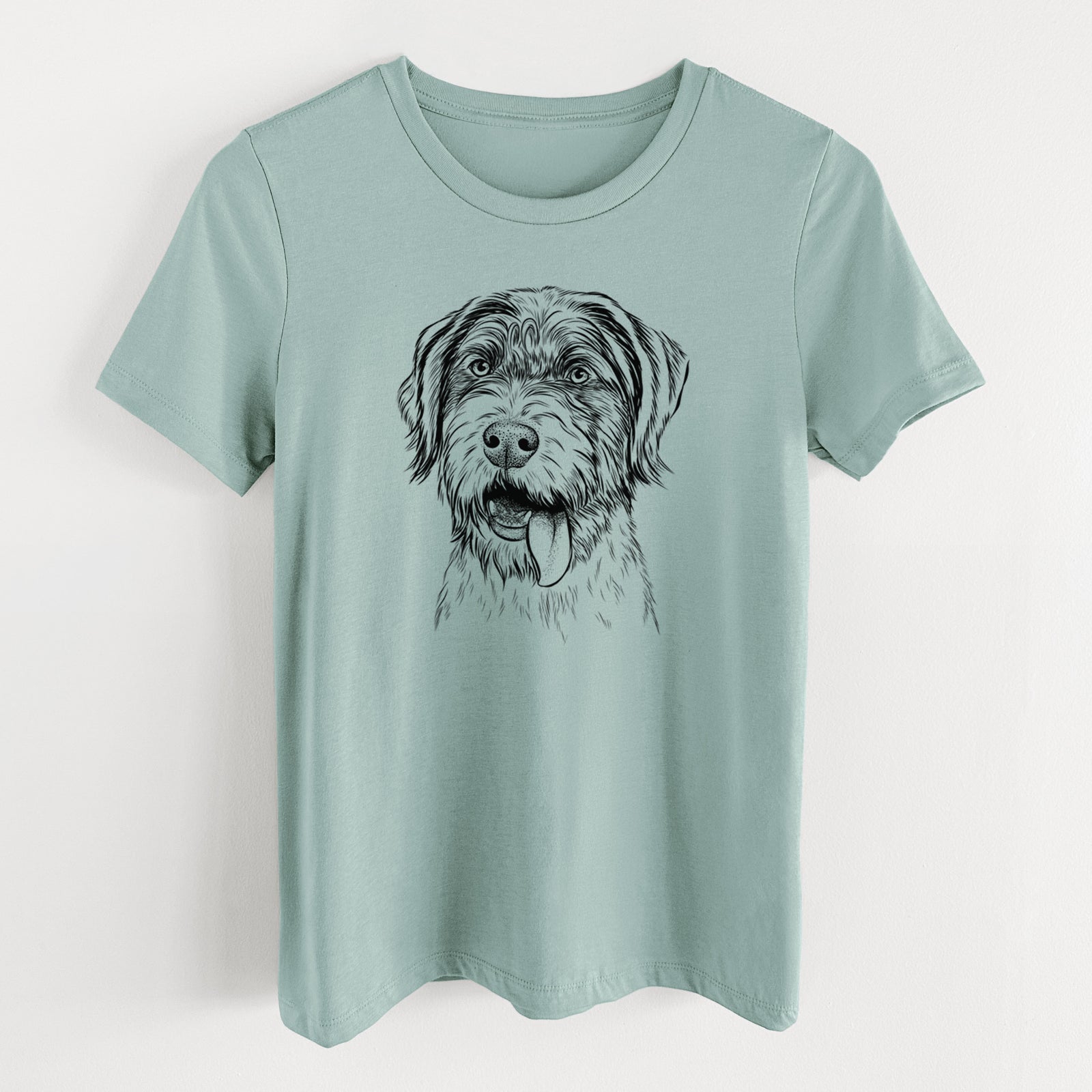 Bare Hazel the German Wirehaired Pointer Mix - Women's Lightweight Relaxed Fit 100% Cotton Crewneck
