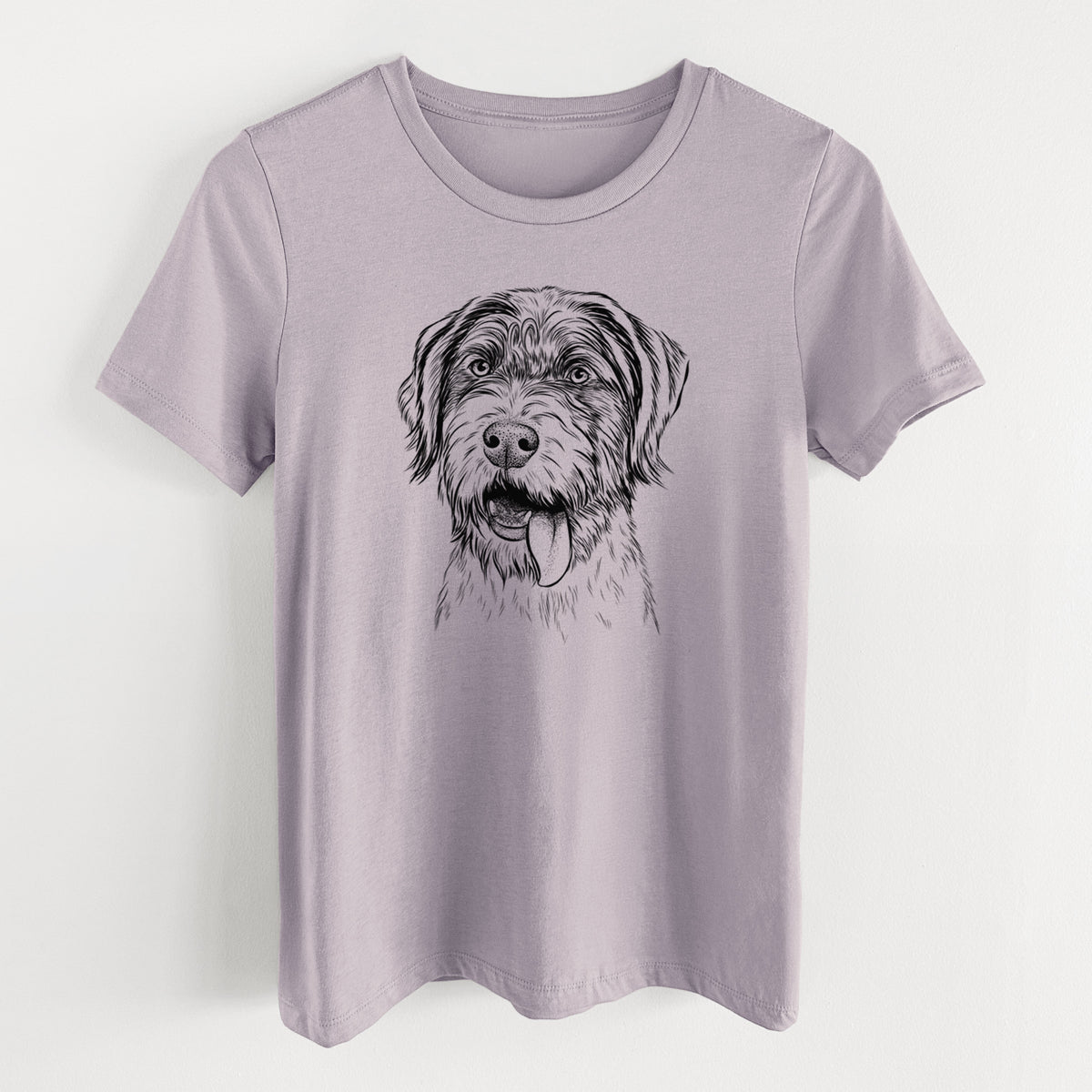 Bare Hazel the German Wirehaired Pointer Mix - Women&#39;s Lightweight Relaxed Fit 100% Cotton Crewneck