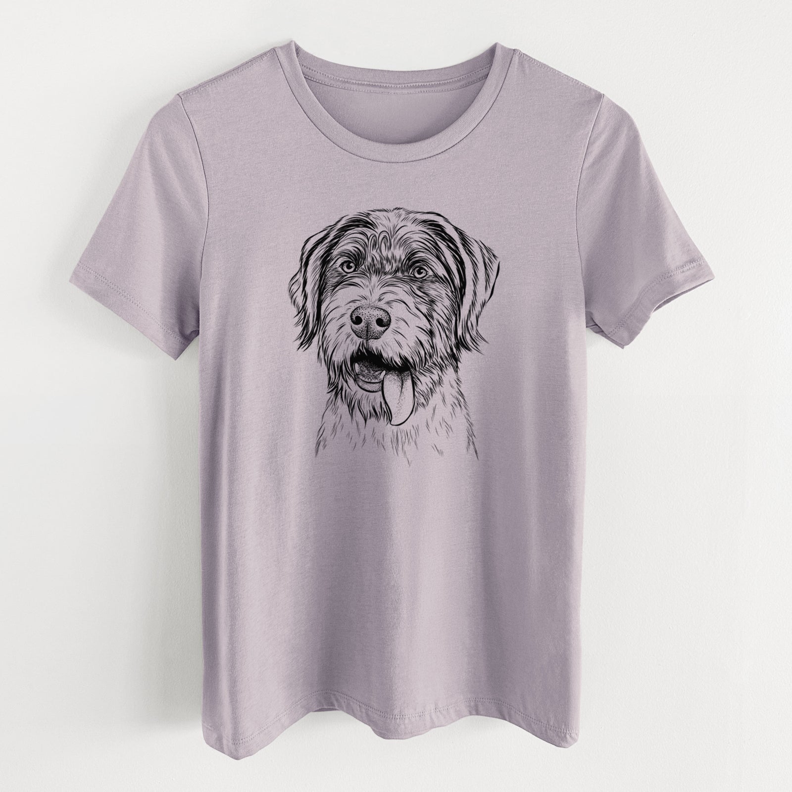 Bare Hazel the German Wirehaired Pointer Mix - Women's Lightweight Relaxed Fit 100% Cotton Crewneck