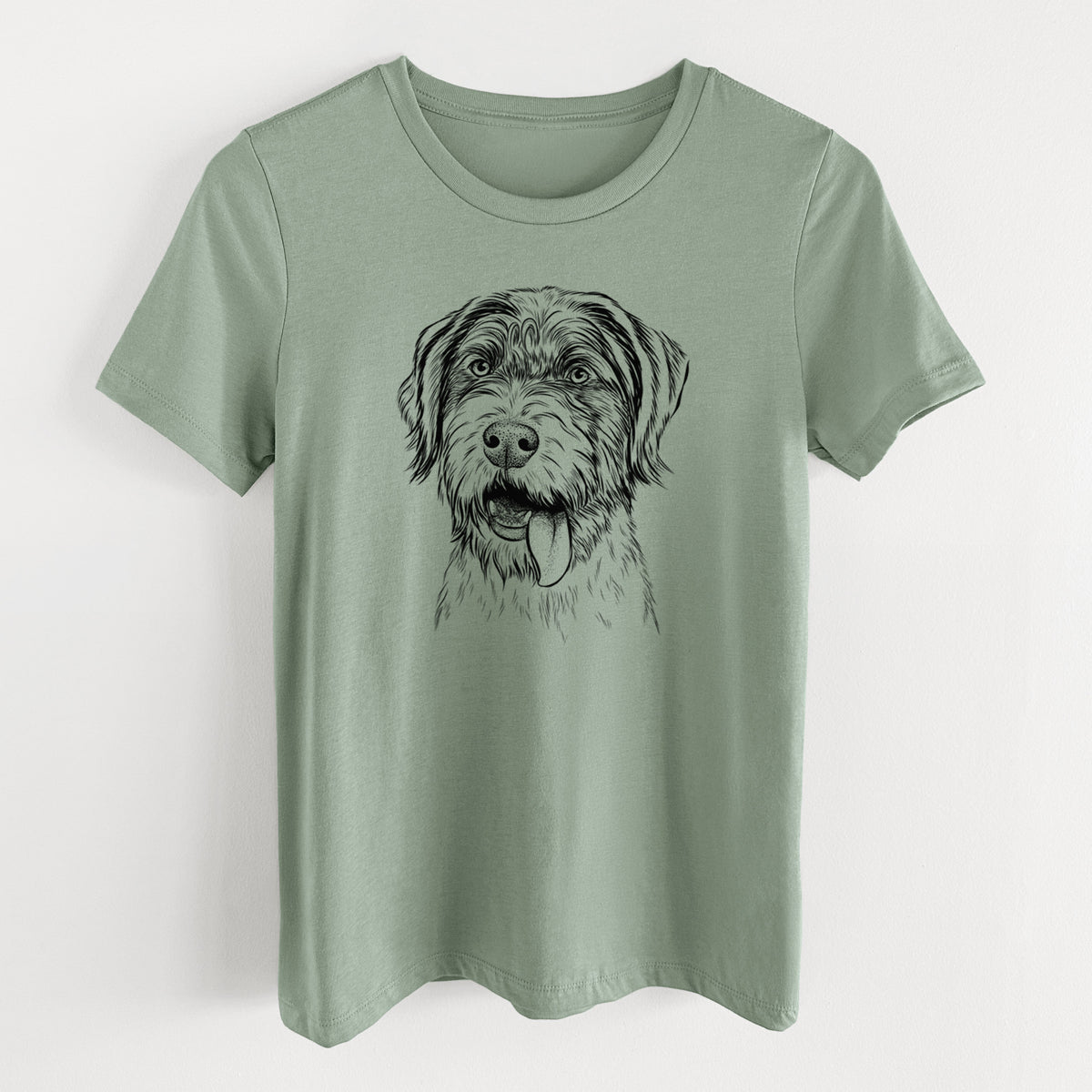 Bare Hazel the German Wirehaired Pointer Mix - Women's Lightweight Relaxed Fit 100% Cotton Crewneck