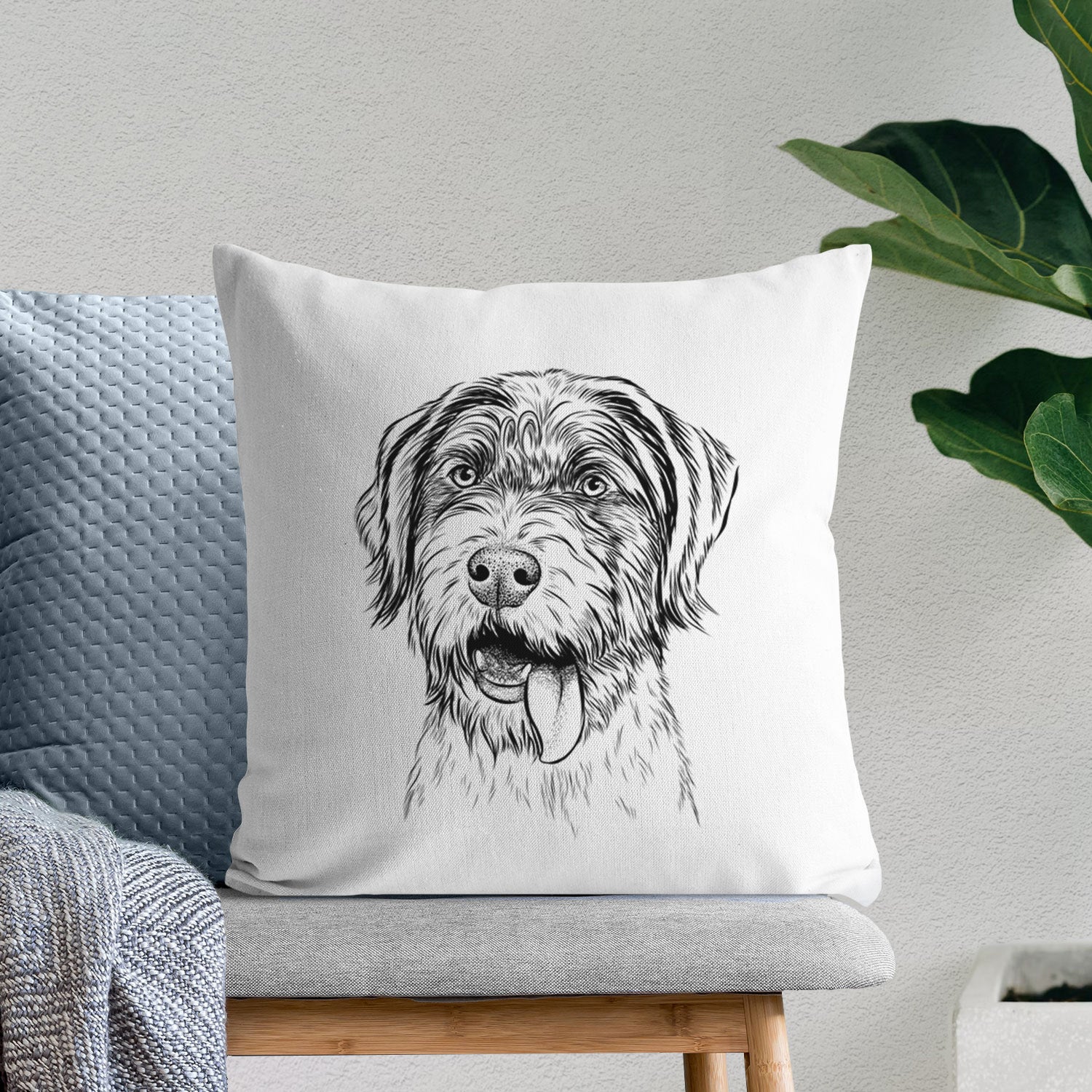Hazel the German Wirehaired Pointer Mix - Throw Pillow Cover