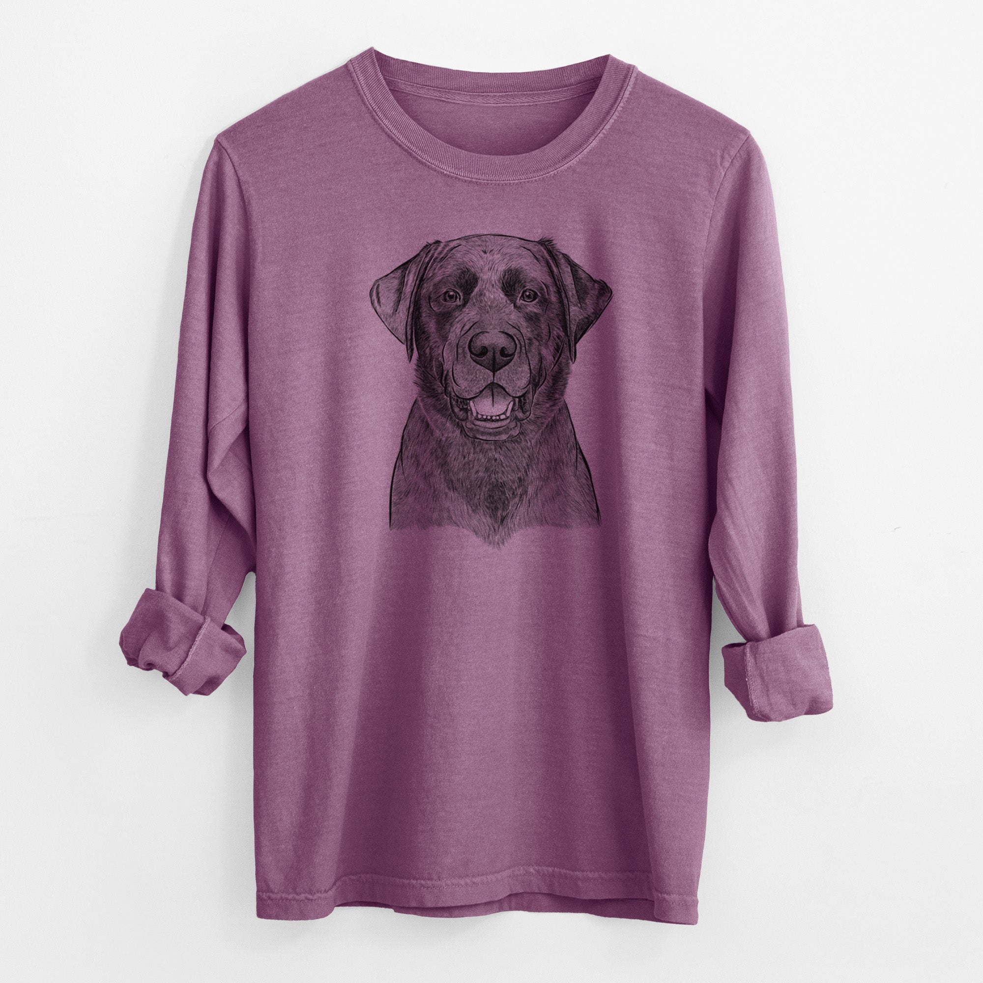 Bare Heath the Black Lab - Men's Heavyweight 100% Cotton Long Sleeve