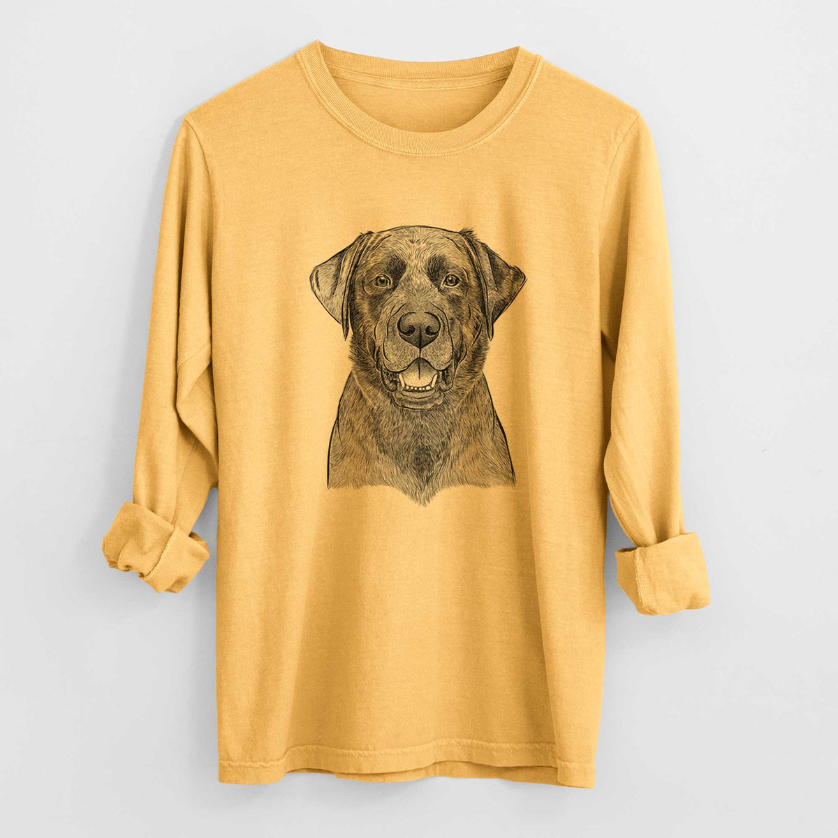 Bare Heath the Black Lab - Men's Heavyweight 100% Cotton Long Sleeve