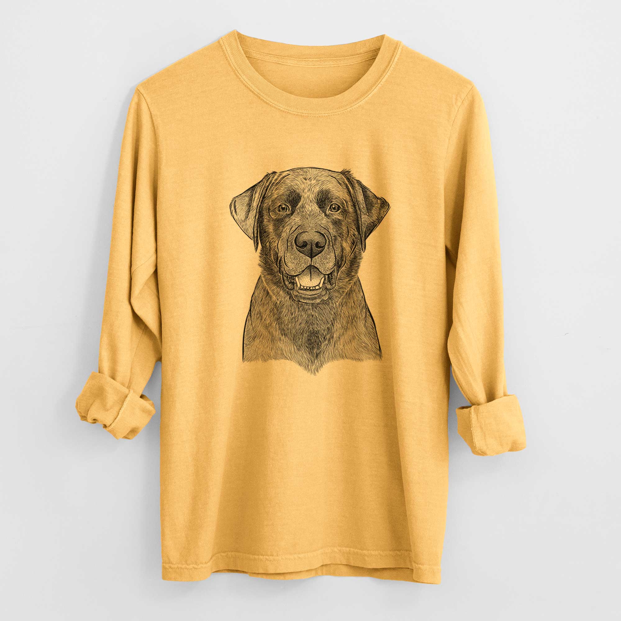Bare Heath the Black Lab - Men's Heavyweight 100% Cotton Long Sleeve
