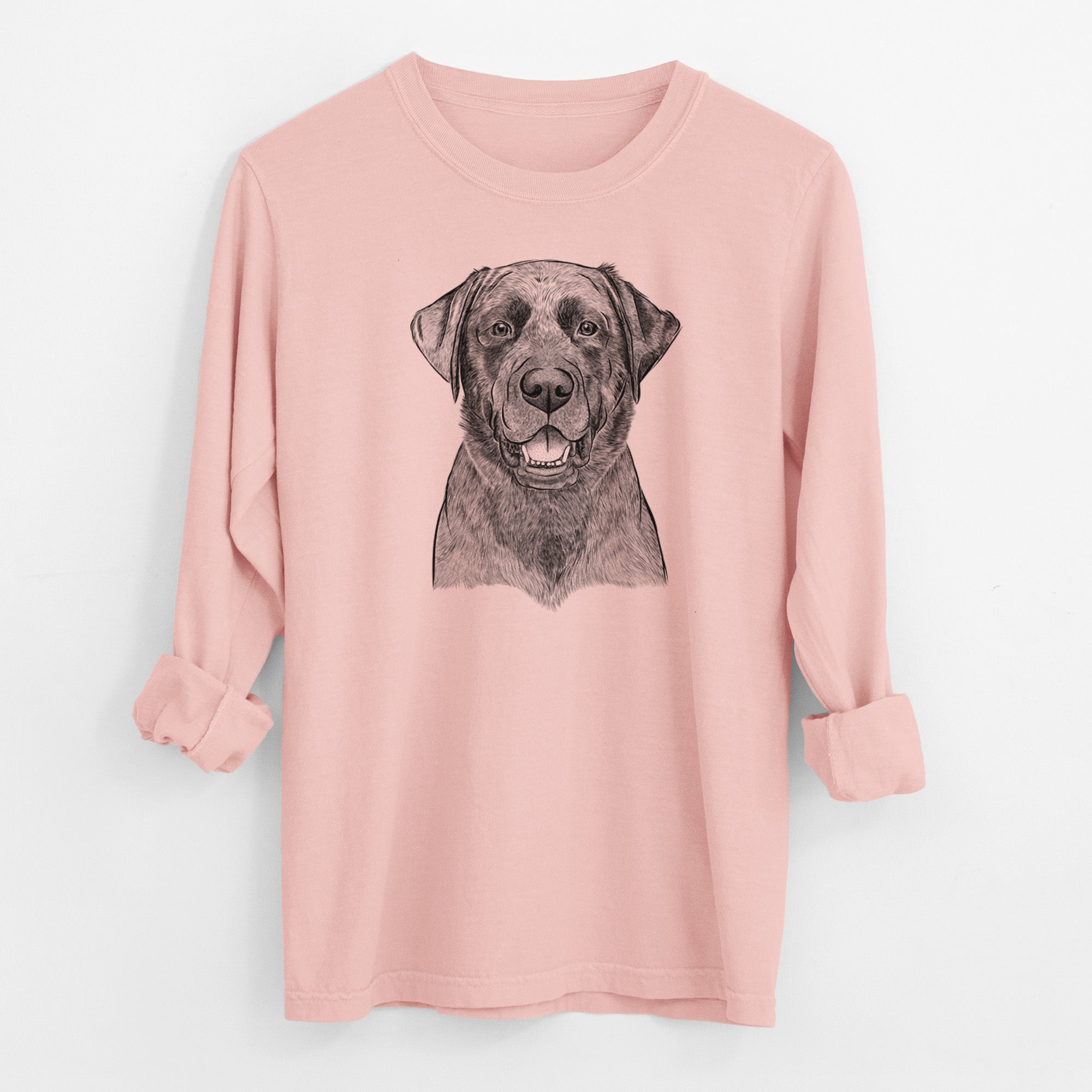 Bare Heath the Black Lab - Men's Heavyweight 100% Cotton Long Sleeve