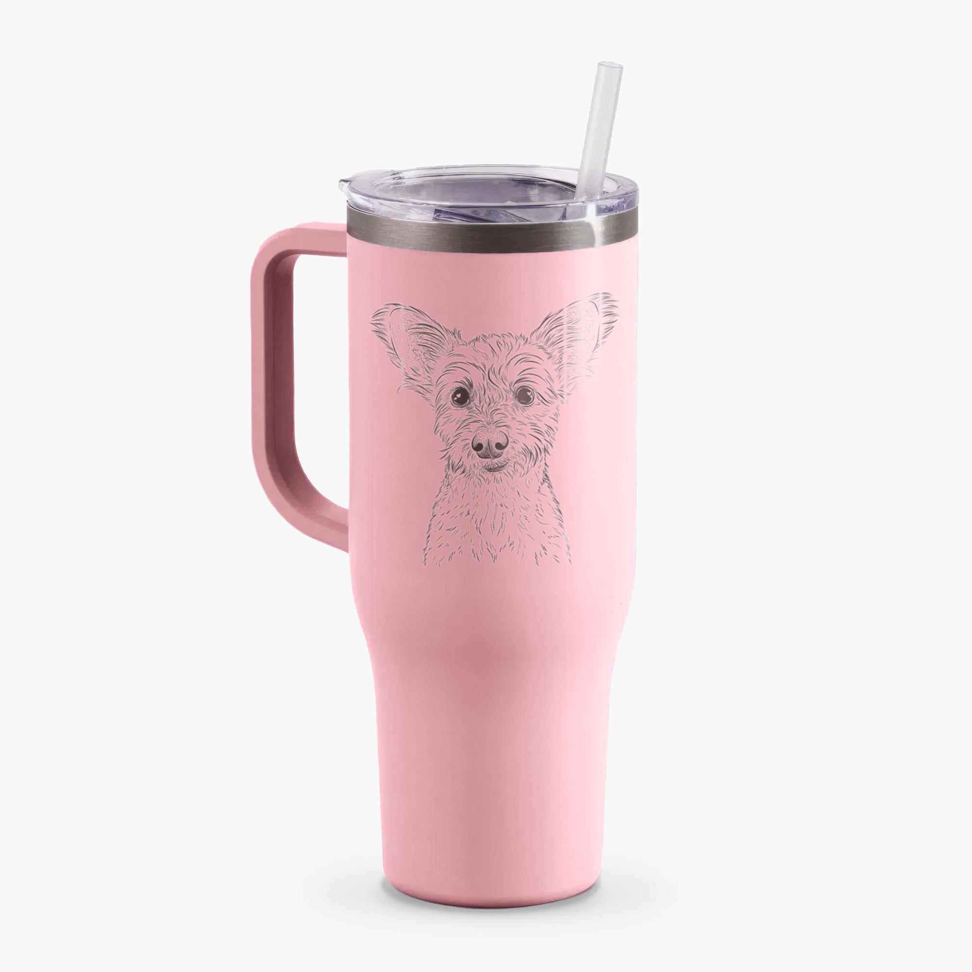 Heidi the Schnauzer Mix - 40oz Tumbler with Handle